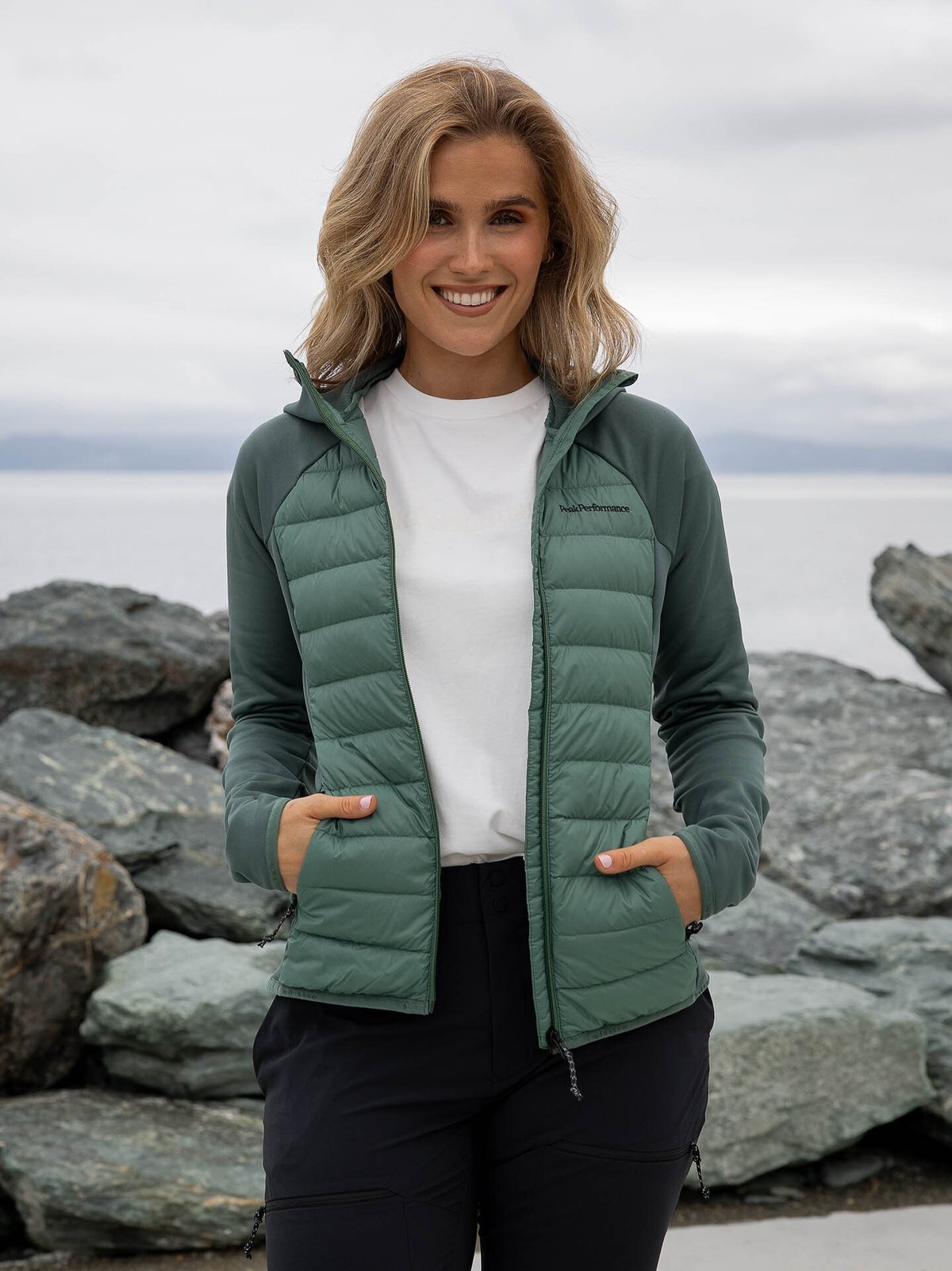 Peak Performance Down Hybrid Hood Jacket Grønn
