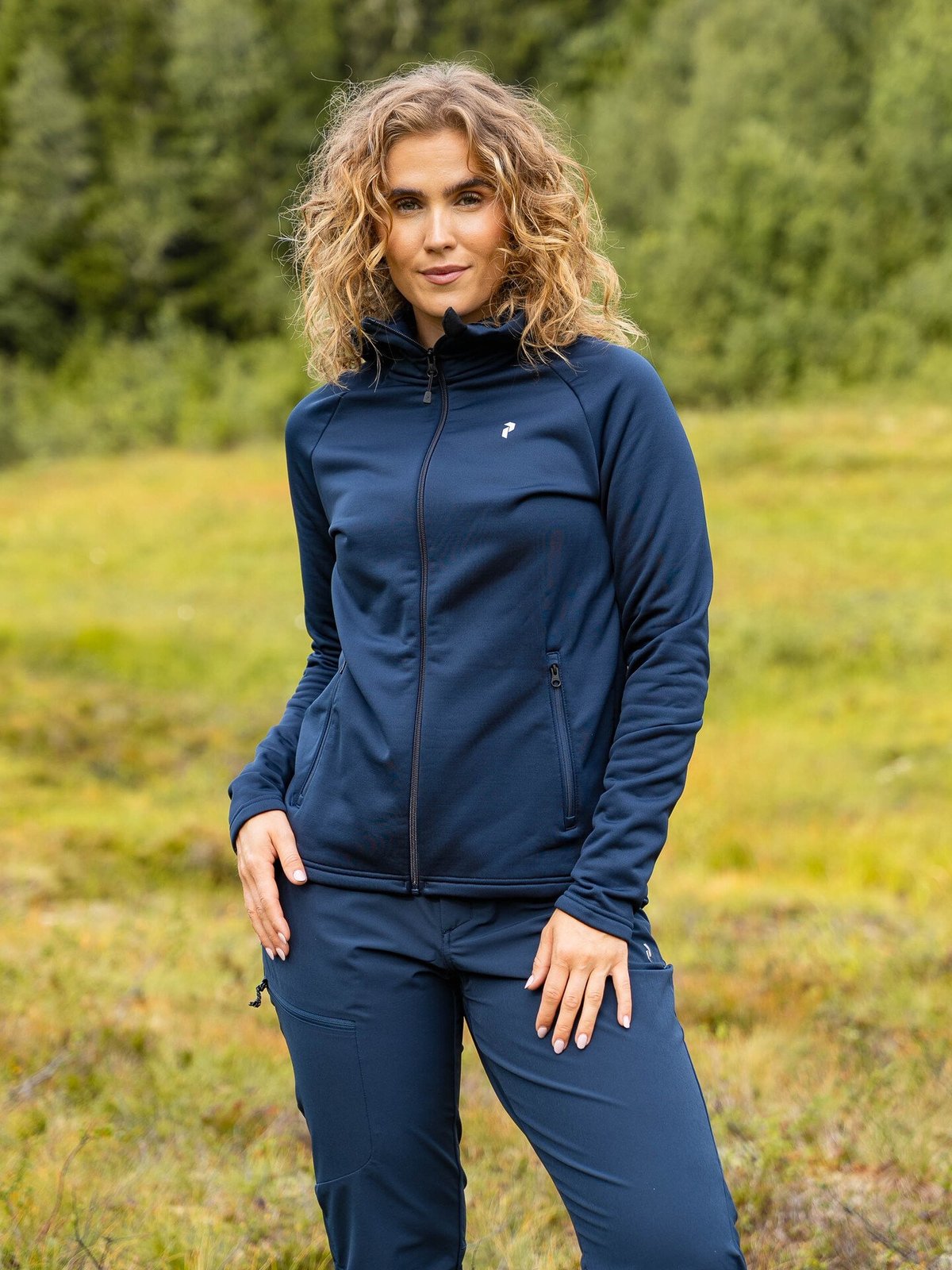 Peak Performance Rider Essentials Zip Hood Blue Shadow