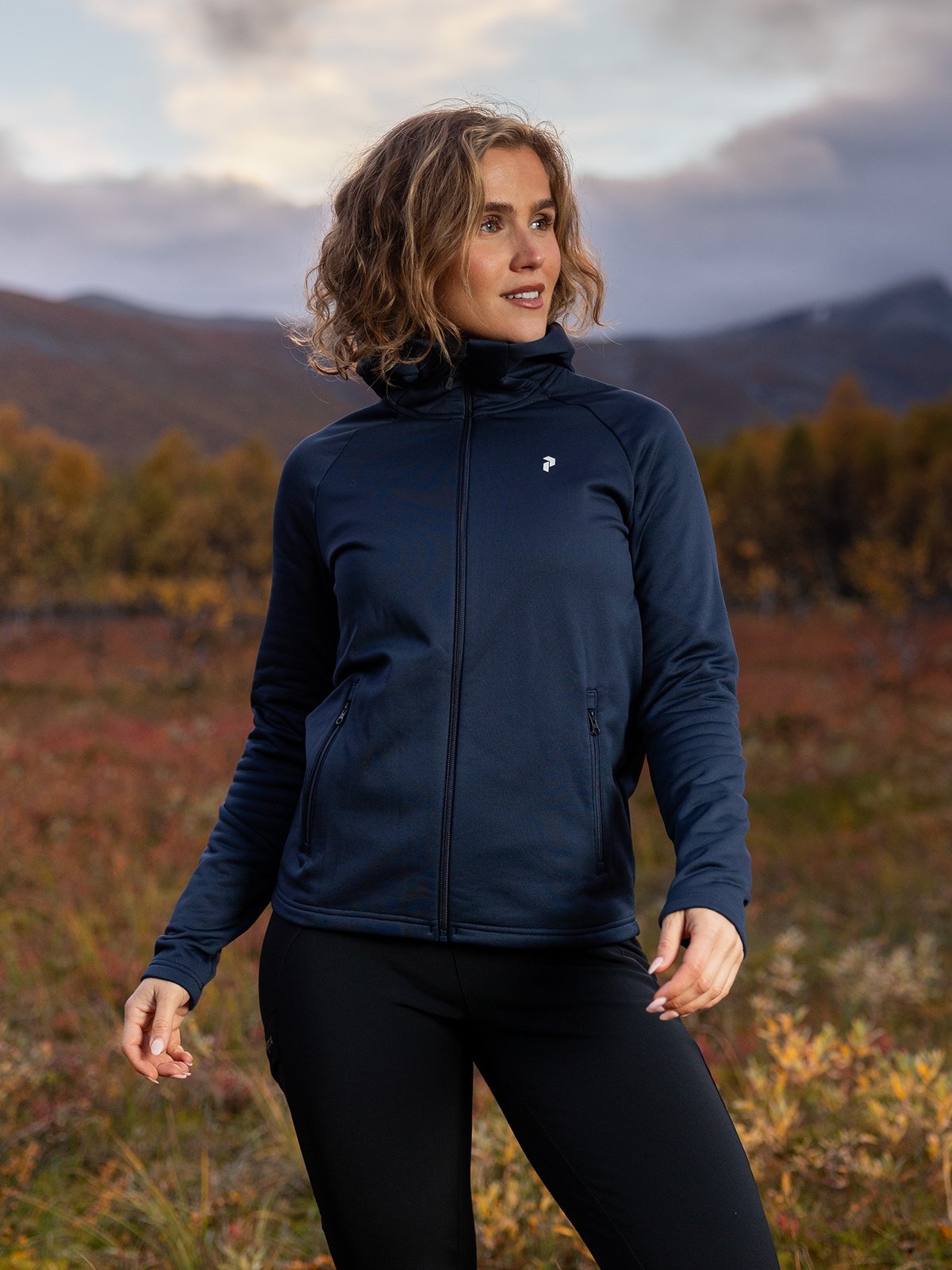Peak Performance Rider Essentials Zip Hood Blue Shadow