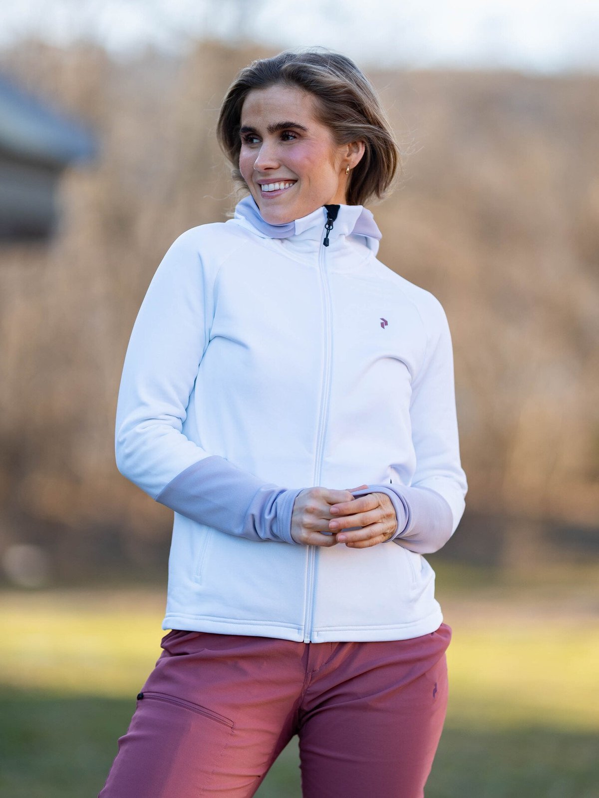 Peak Performance Rider Essentials Zip Hood White / Misty Lavendel