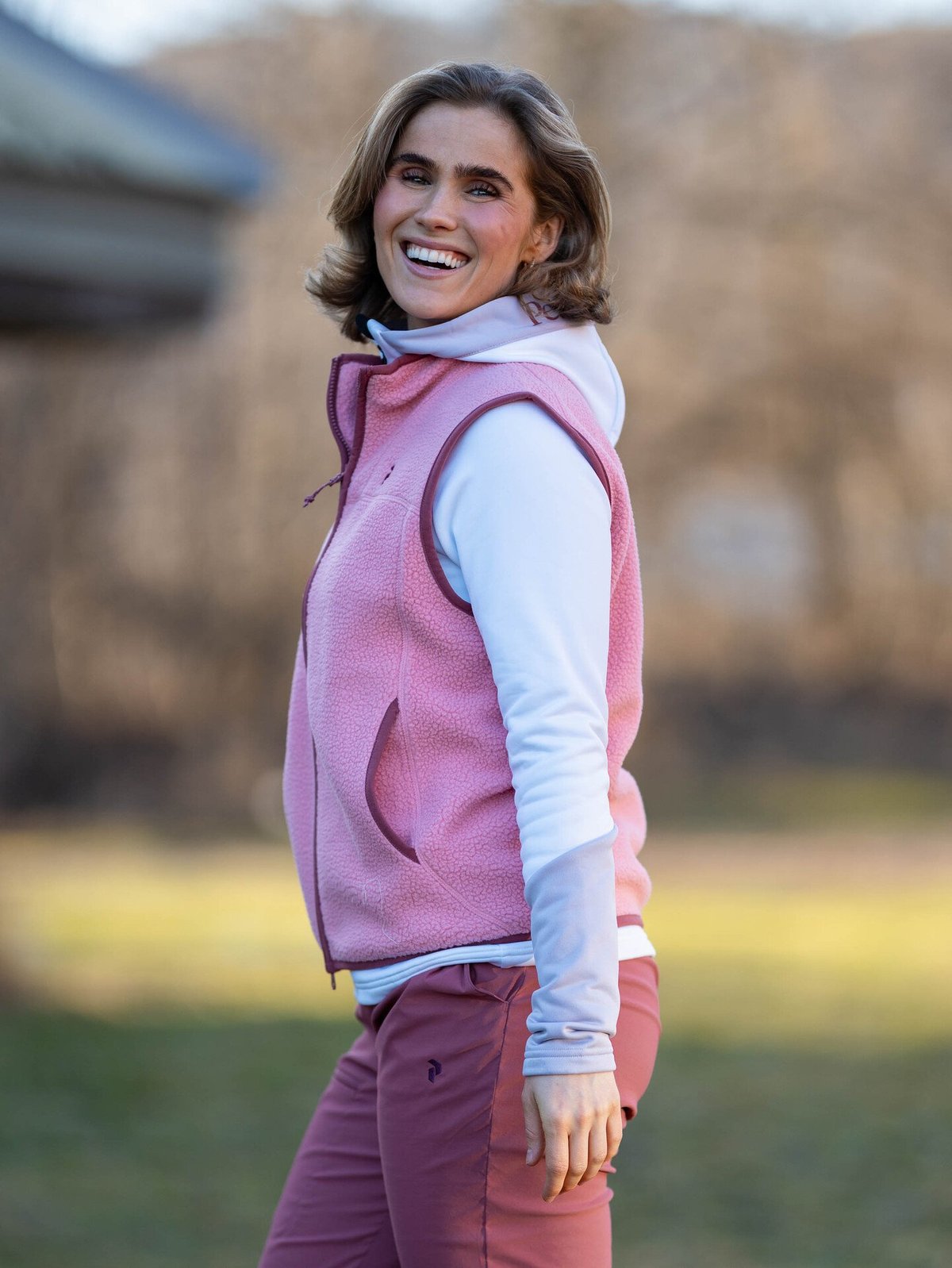 Peak Performance NatureRush Pile Vest Women Warm Blush / Wild Rouge