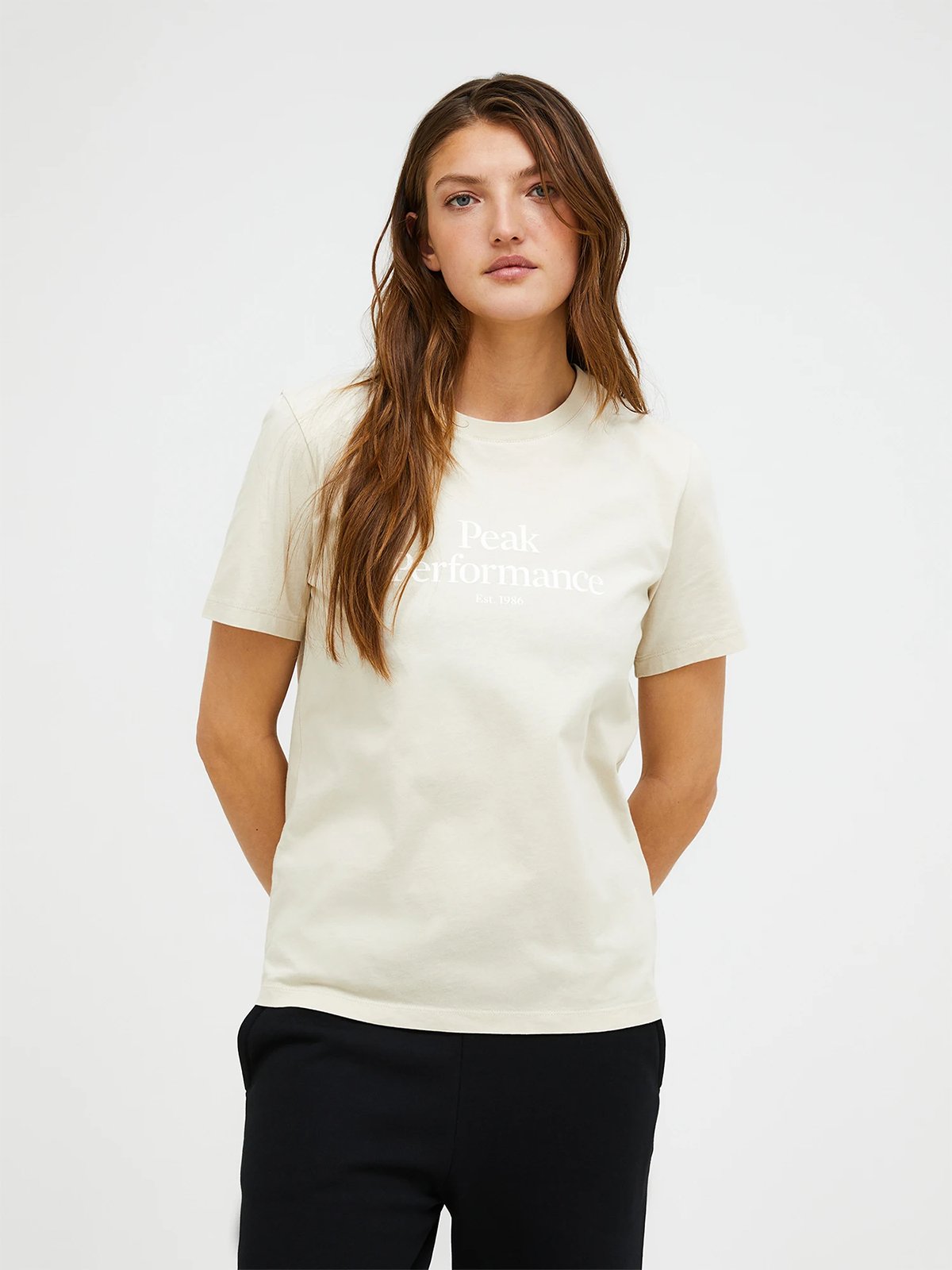 Peak Performance Original Tee Women Sand Fog / Offwhite