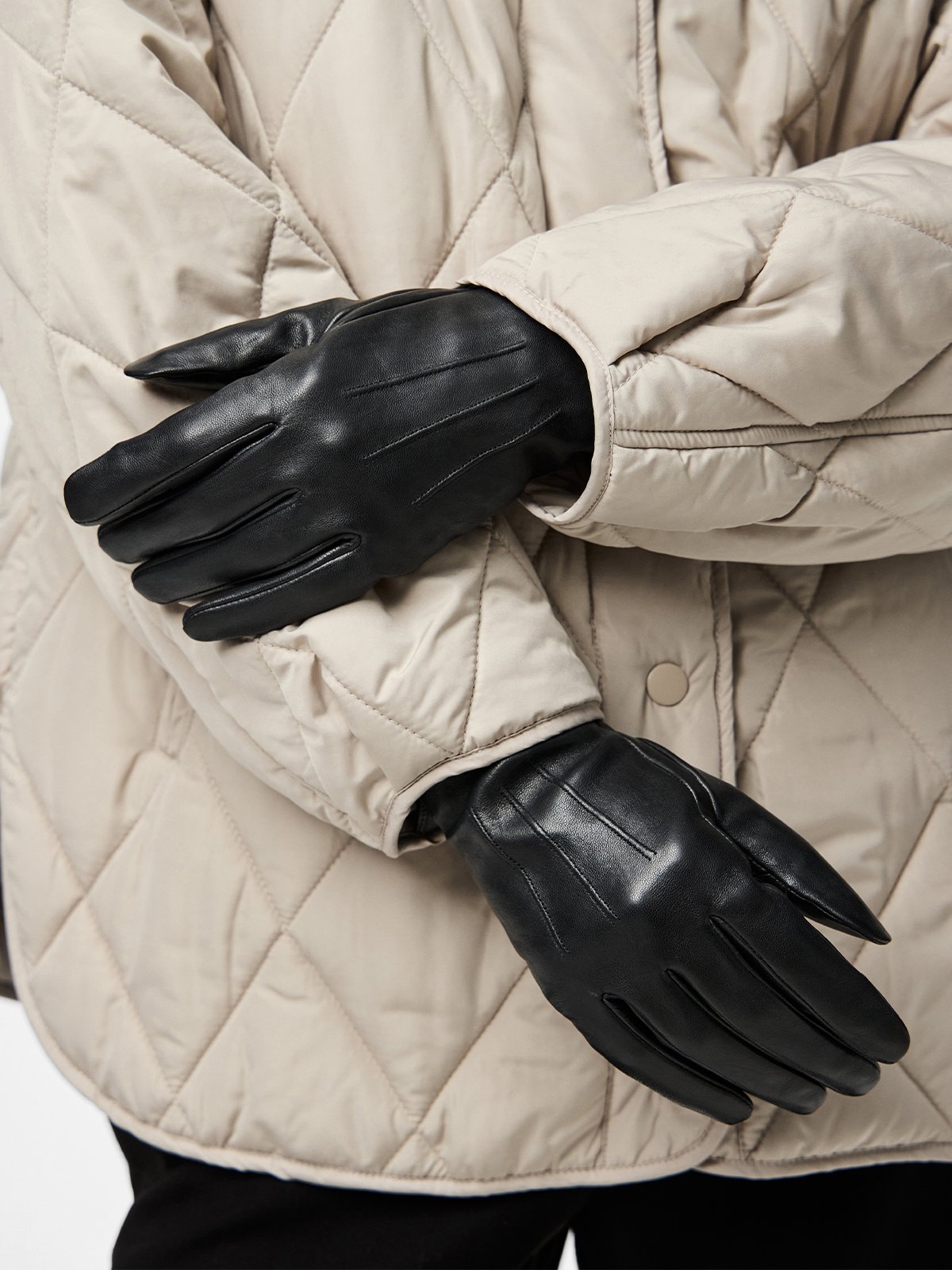 Pieces Nellie Leather Smart Glove Black