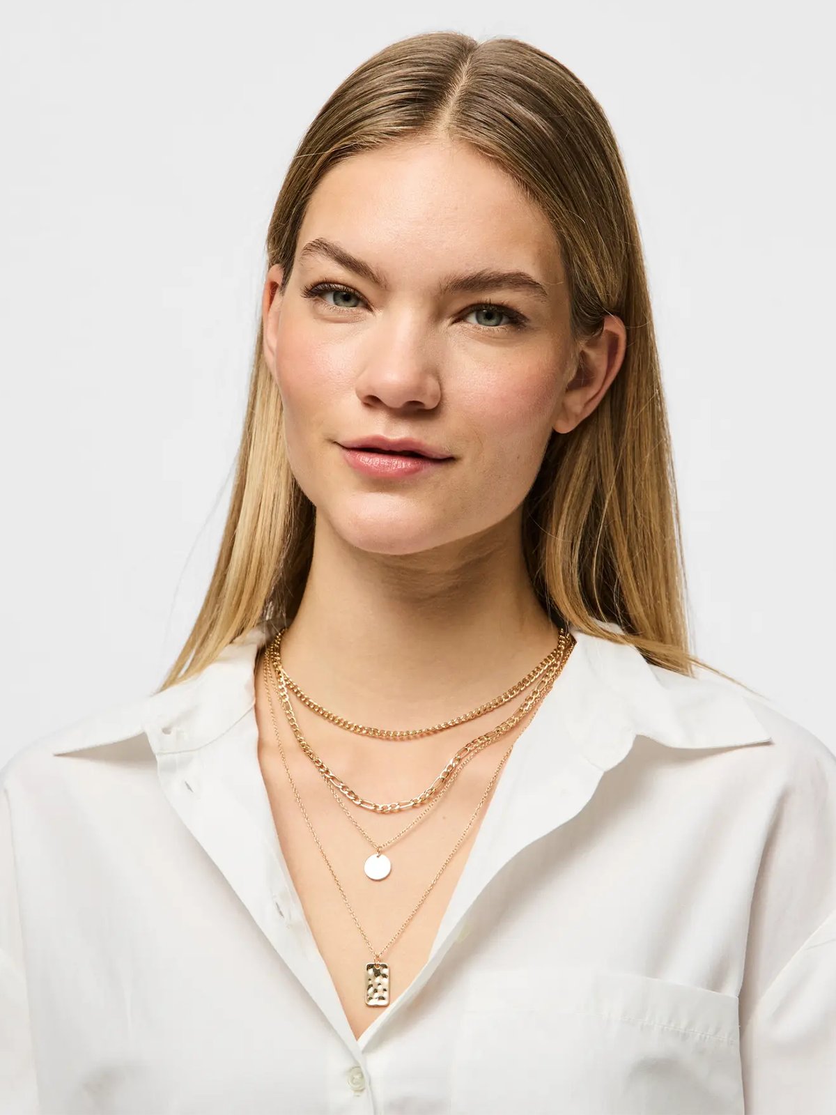 Pieces Okia Combi Necklace Gold