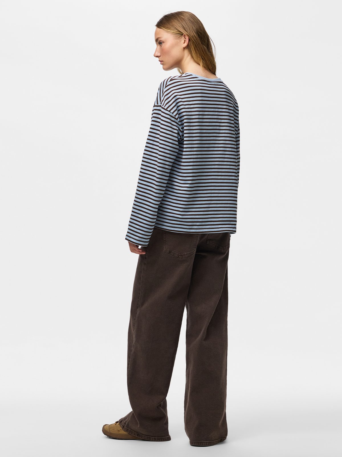 Pieces Sadie Long Sleeve Top Cashmere Blue