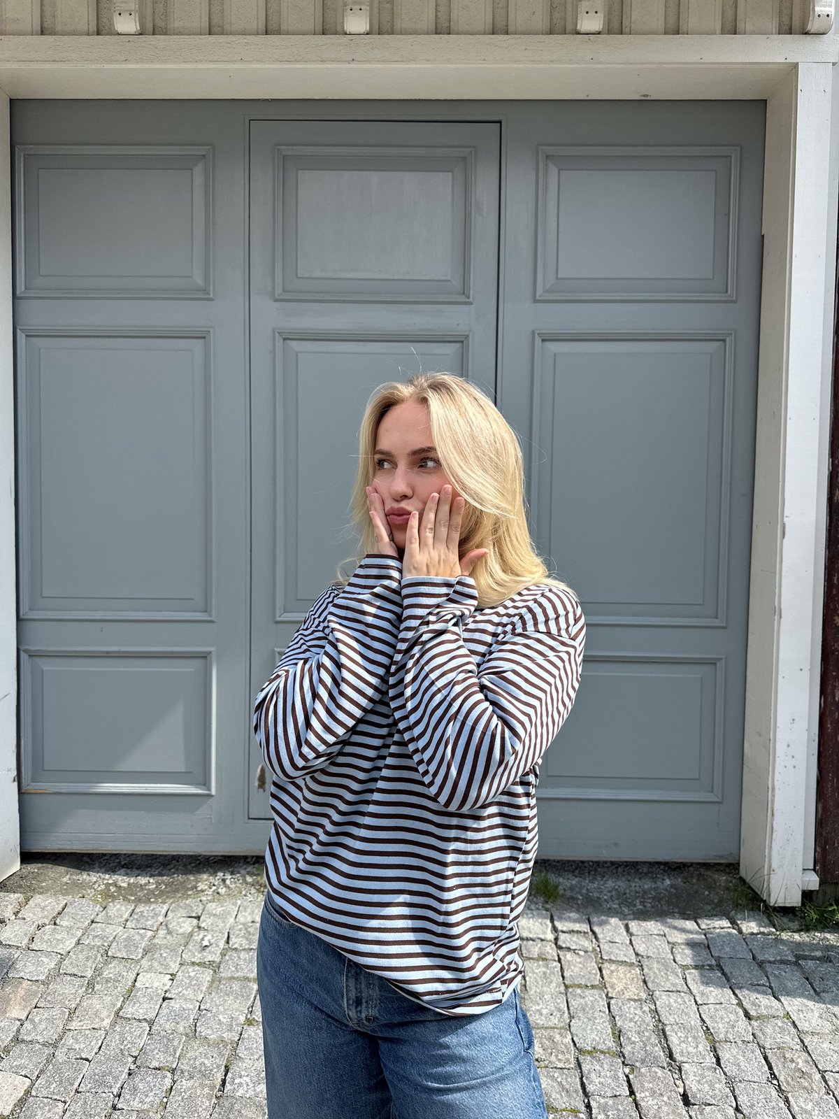 Pieces Sadie Long Sleeve Top Cashmere Blue