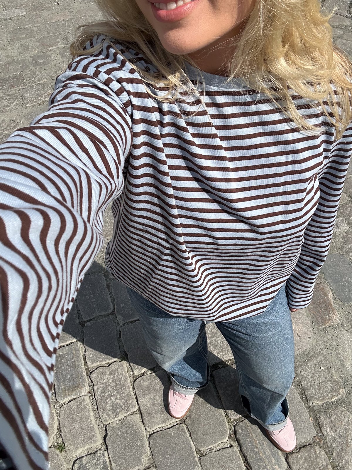 Pieces Sadie Long Sleeve Top Cashmere Blue