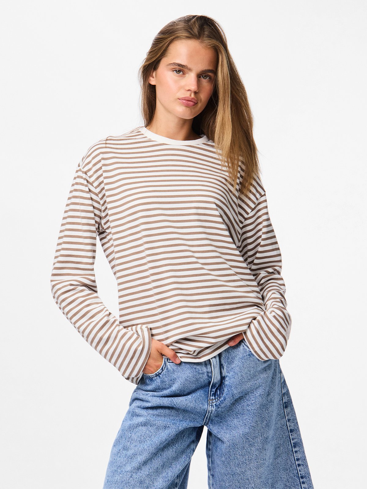 Pieces Sadie Long Sleeve Top Cloud Dancer