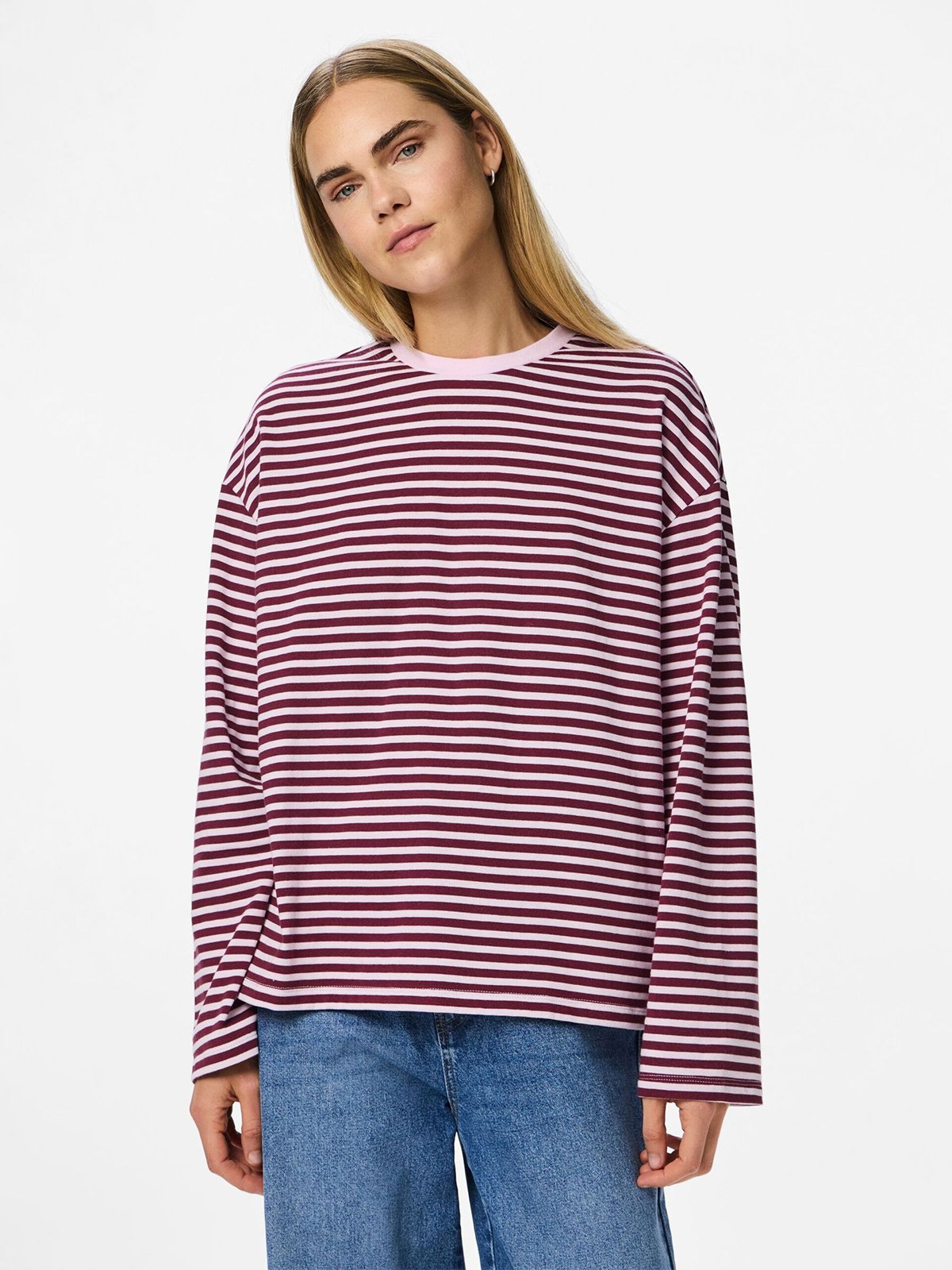 Pieces Sadie Long Sleeve Top Roseate Spoonbill
