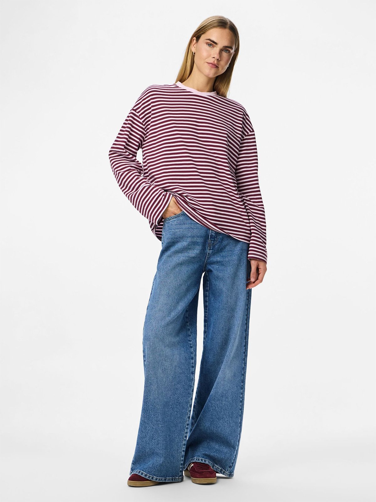 Pieces Sadie Long Sleeve Top Roseate Spoonbill