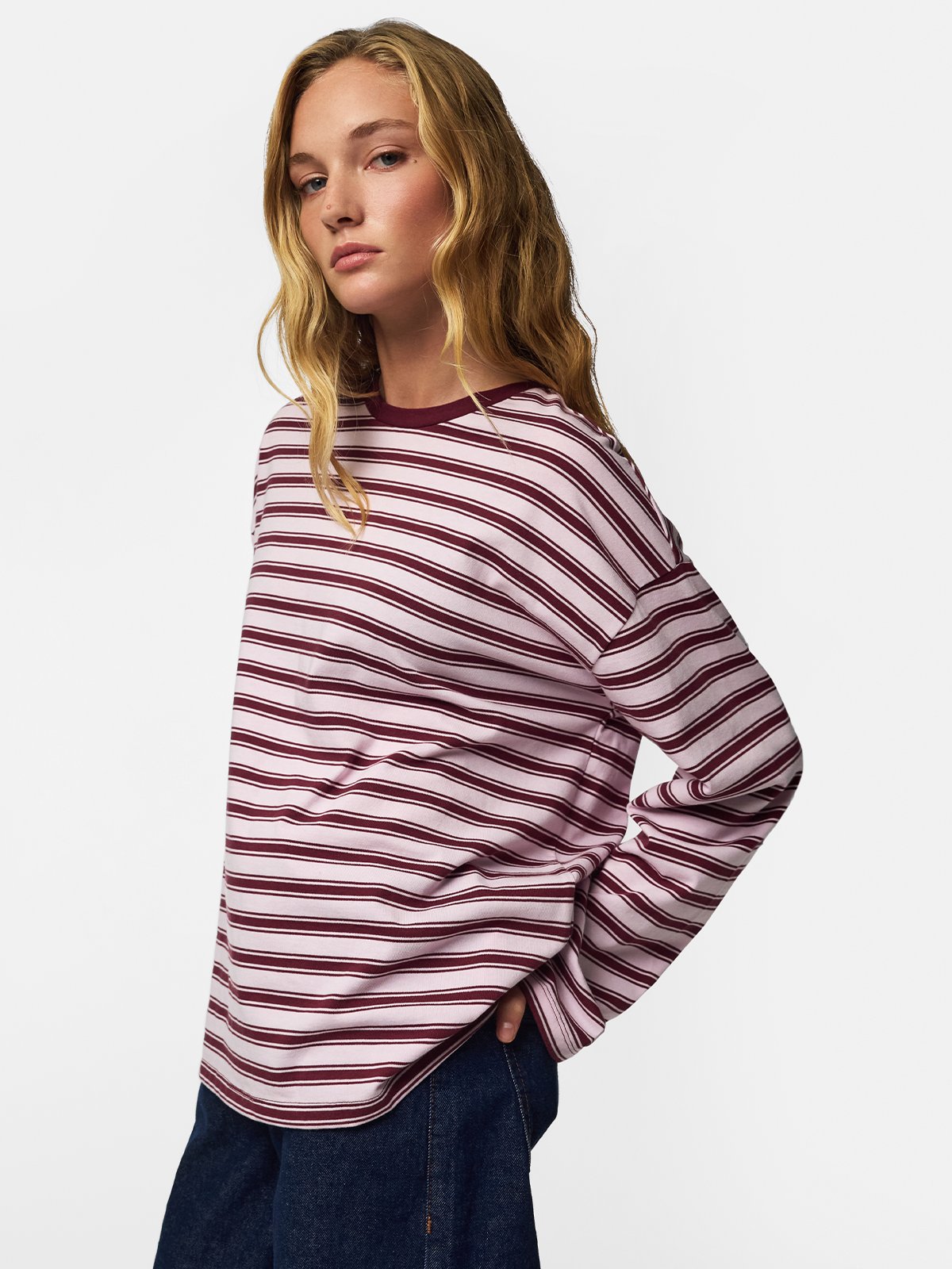 Pieces Sadie Long Sleeve Top Tawny Port