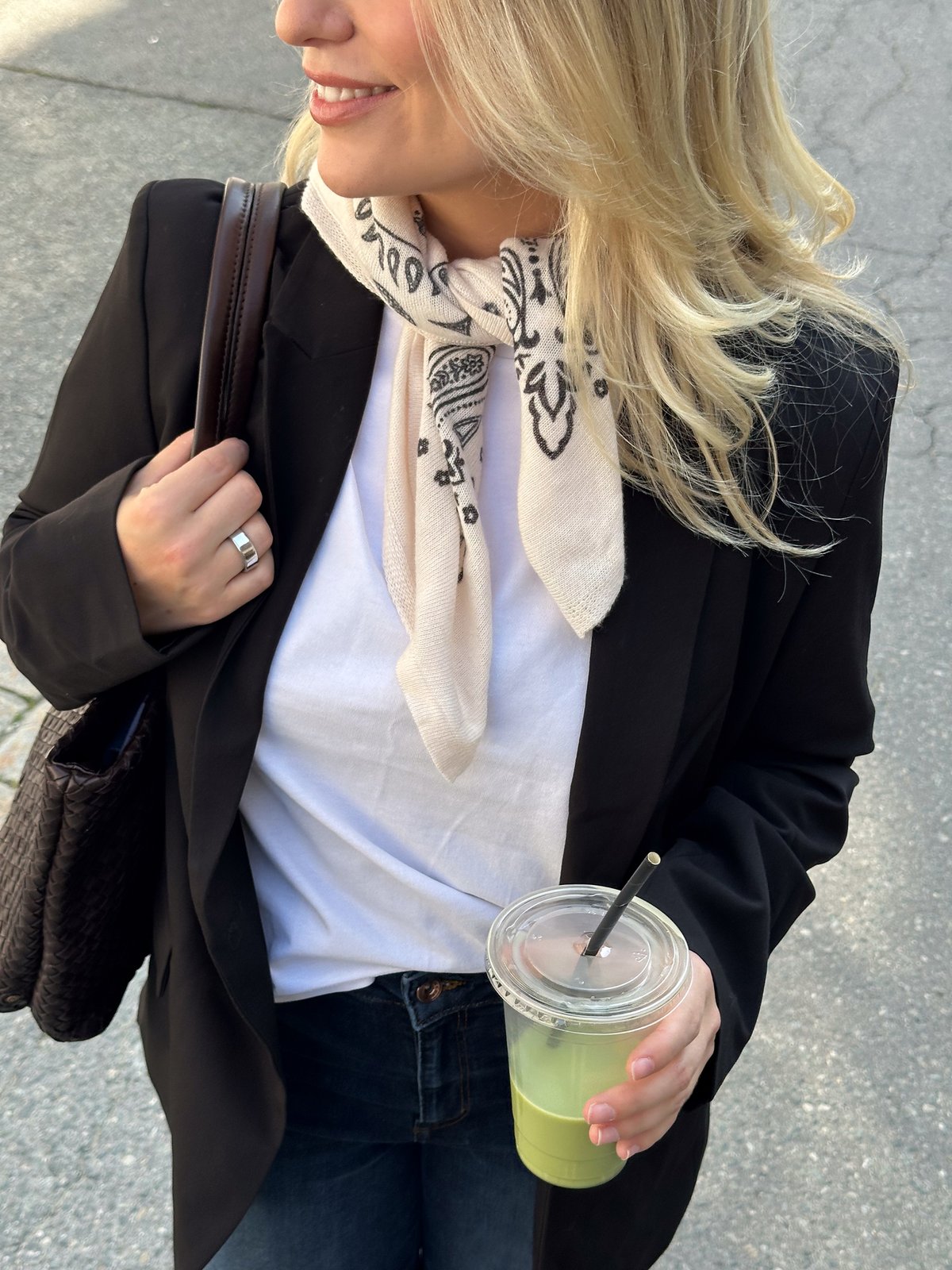 Pieces Novis Small Square Scarf Hvit