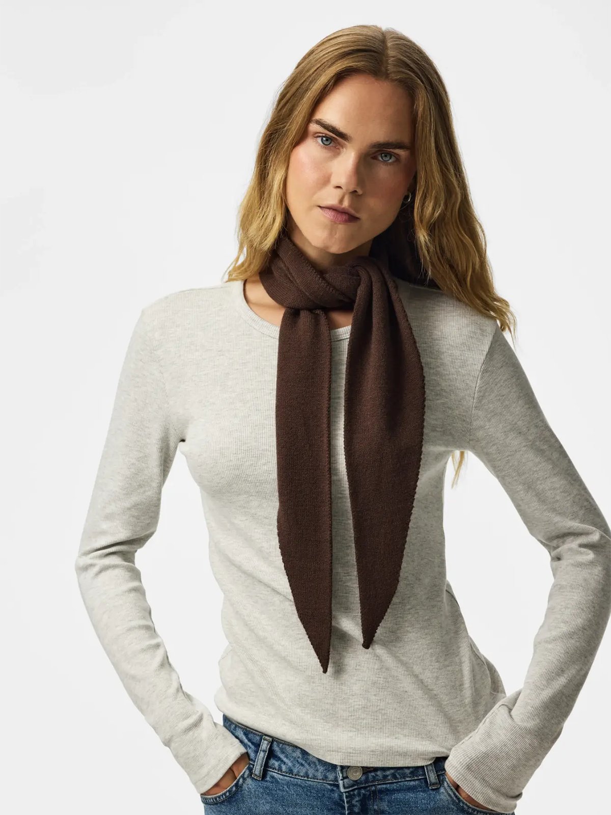 Pieces Komma Triangle Scarf Hot Fudge
