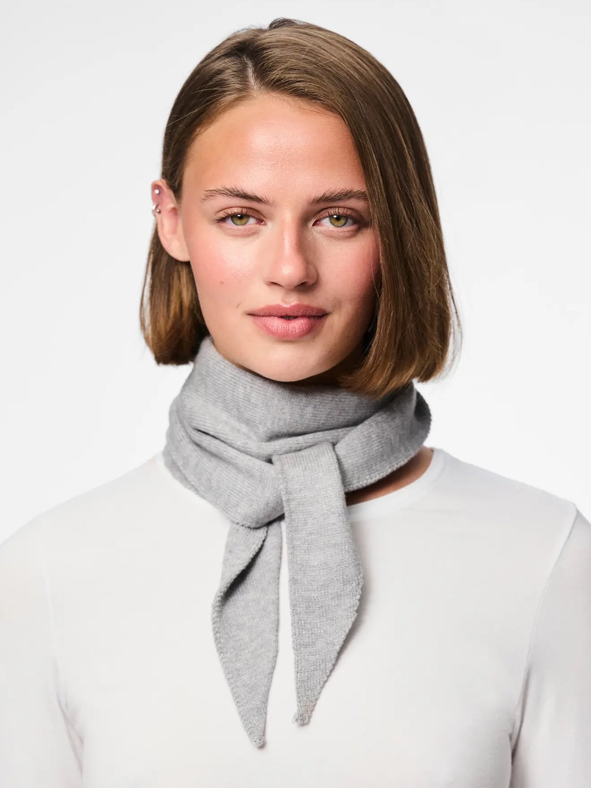 Pieces Komma Triangle Scarf Medium Grey Melange