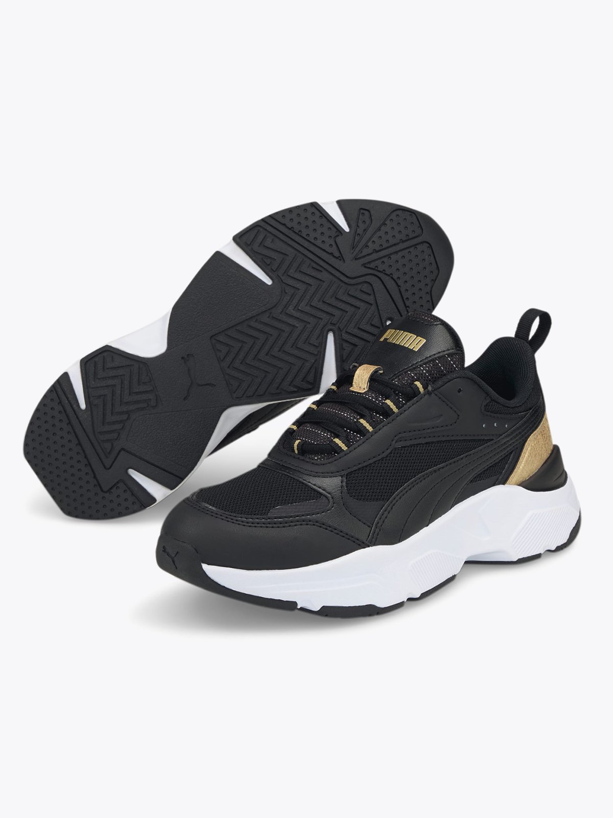 Puma Cassia Distressed Puma Black-Puma Black-Puma Team Gold