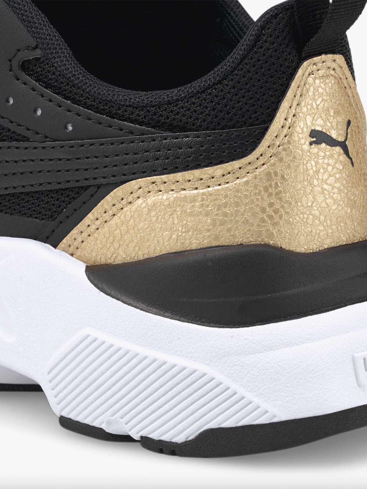 Puma Cassia Distressed Puma Black-Puma Black-Puma Team Gold