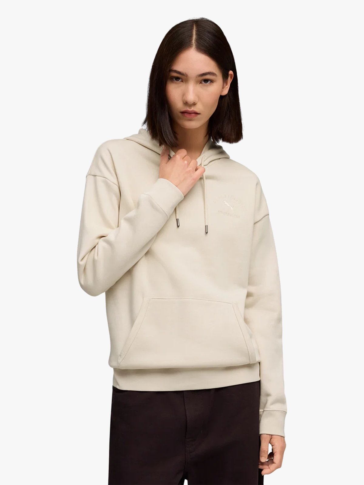 Puma Class Relaxed Fleece Hoodie Beige