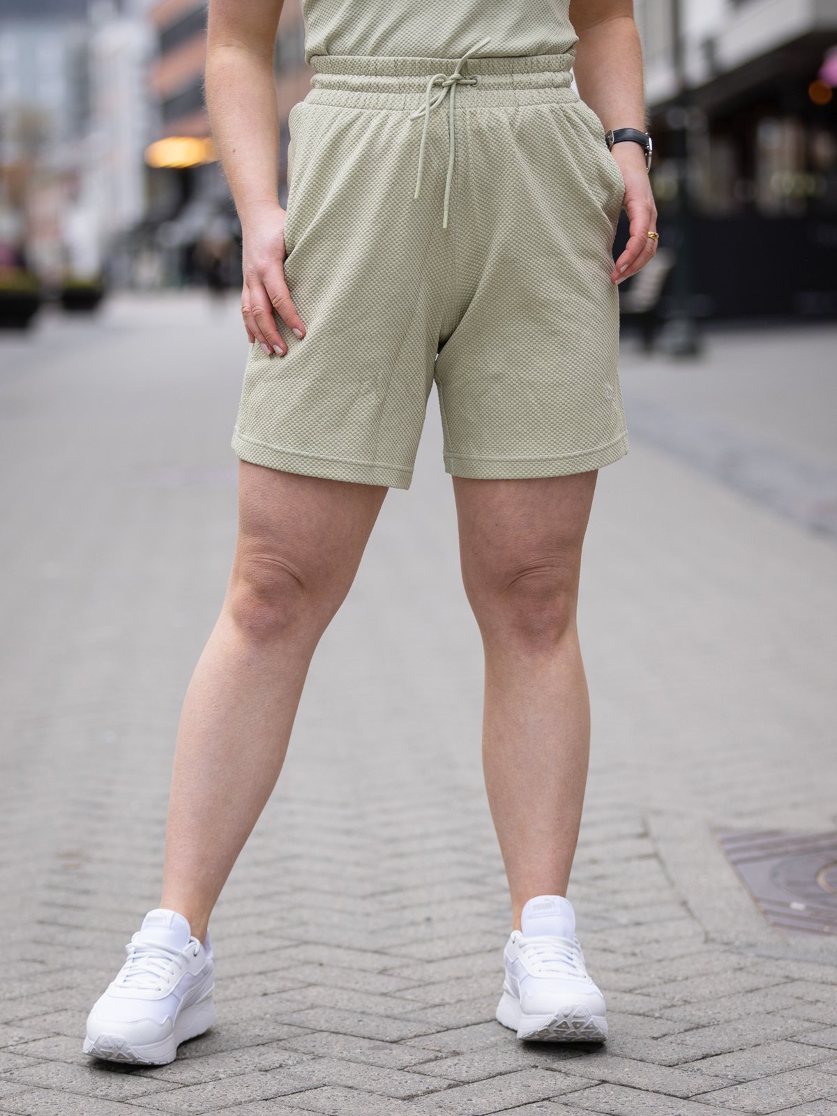 Puma Her 7" High Waist Shorts Spring Moss