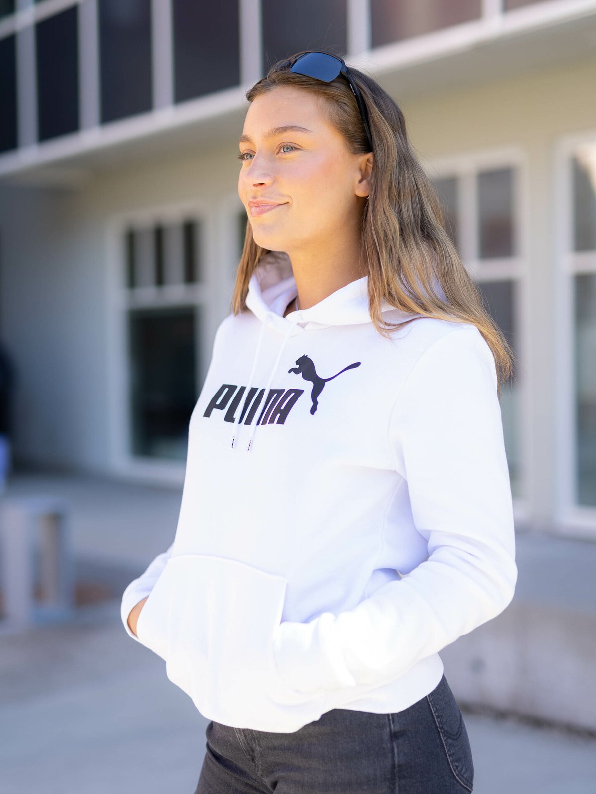 Puma Essentials Logo Hoodie Fleece Puma White