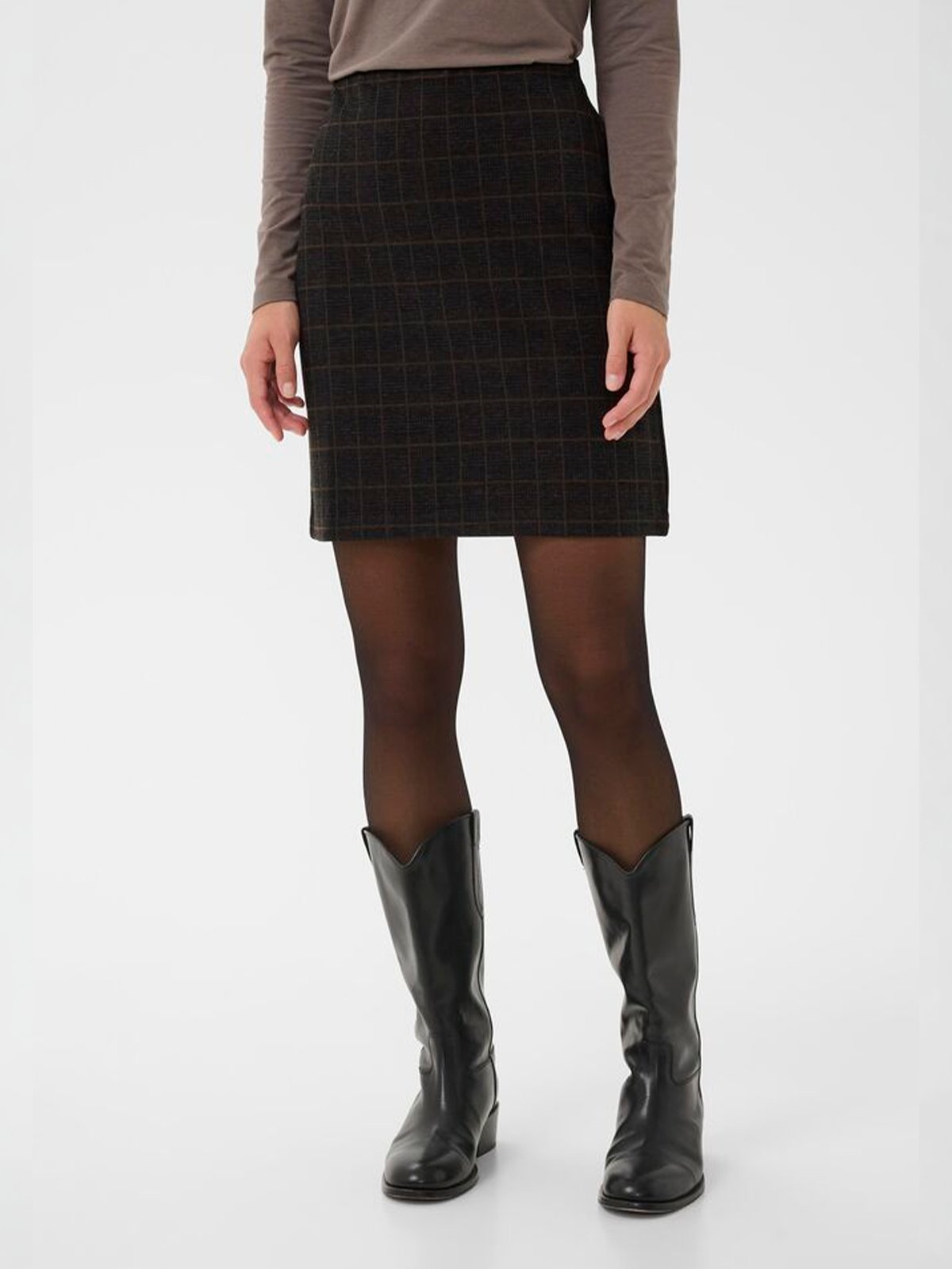 Part Two Corinne Skirt Grey Check