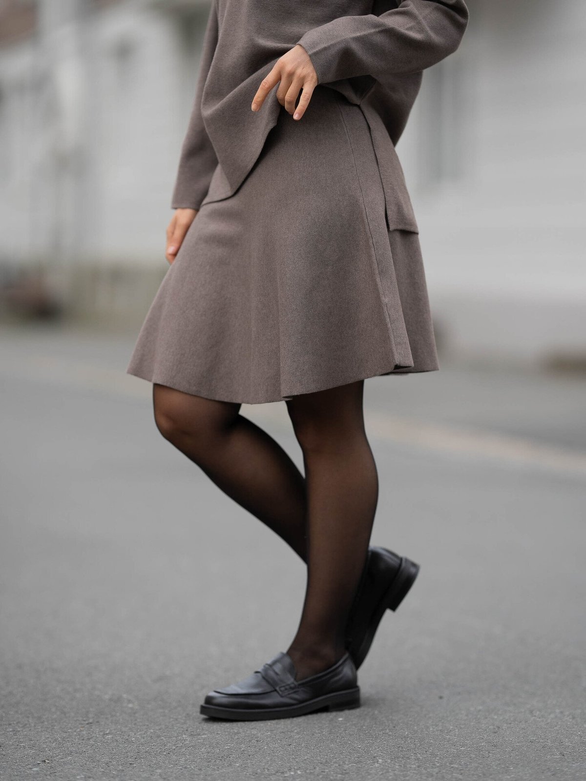 Part Two Vikes Skirt Mink Melert