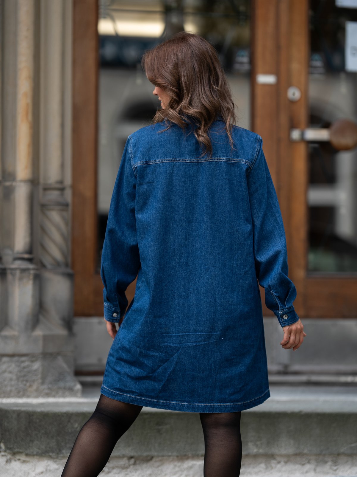 Part Two Stine Dress Whiteish Blue Denim