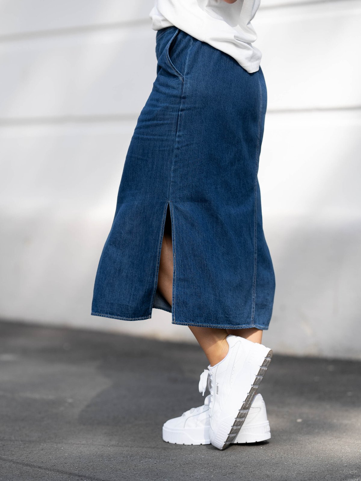 Part Two Lizzie Skjørt Medium Blue Denim