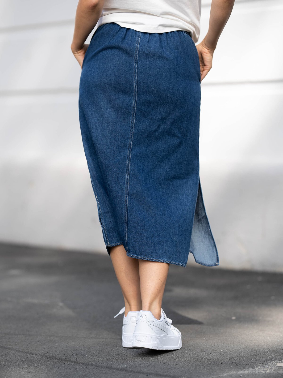 Part Two Lizzie Skjørt Medium Blue Denim
