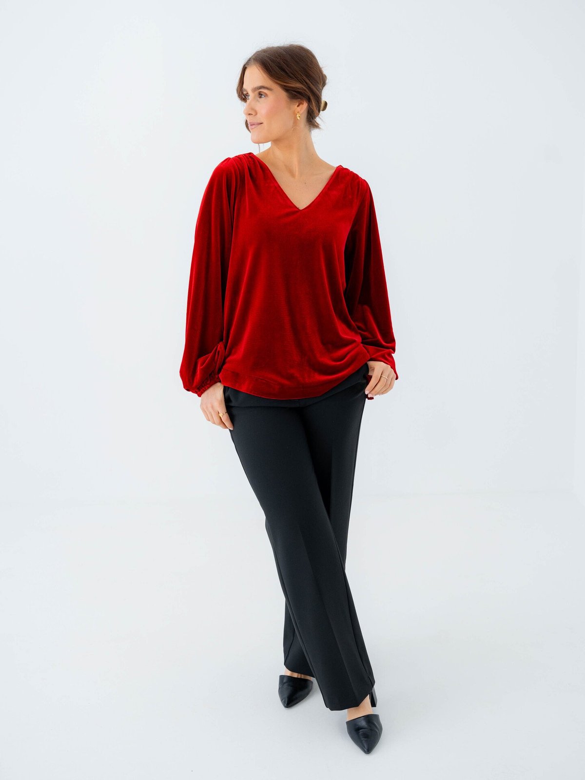 Part Two Madis Blouse Rhythmic Red