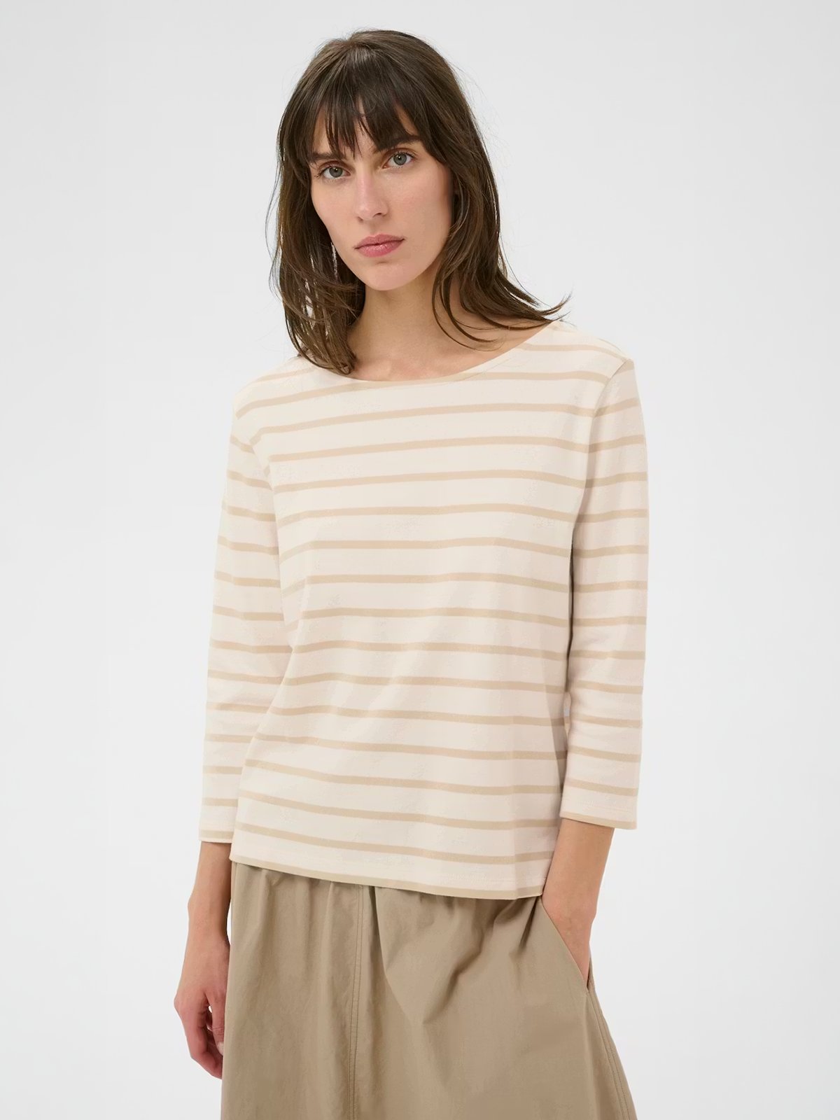 Part Two Nela T-shirt French Oak Stripe / Nature