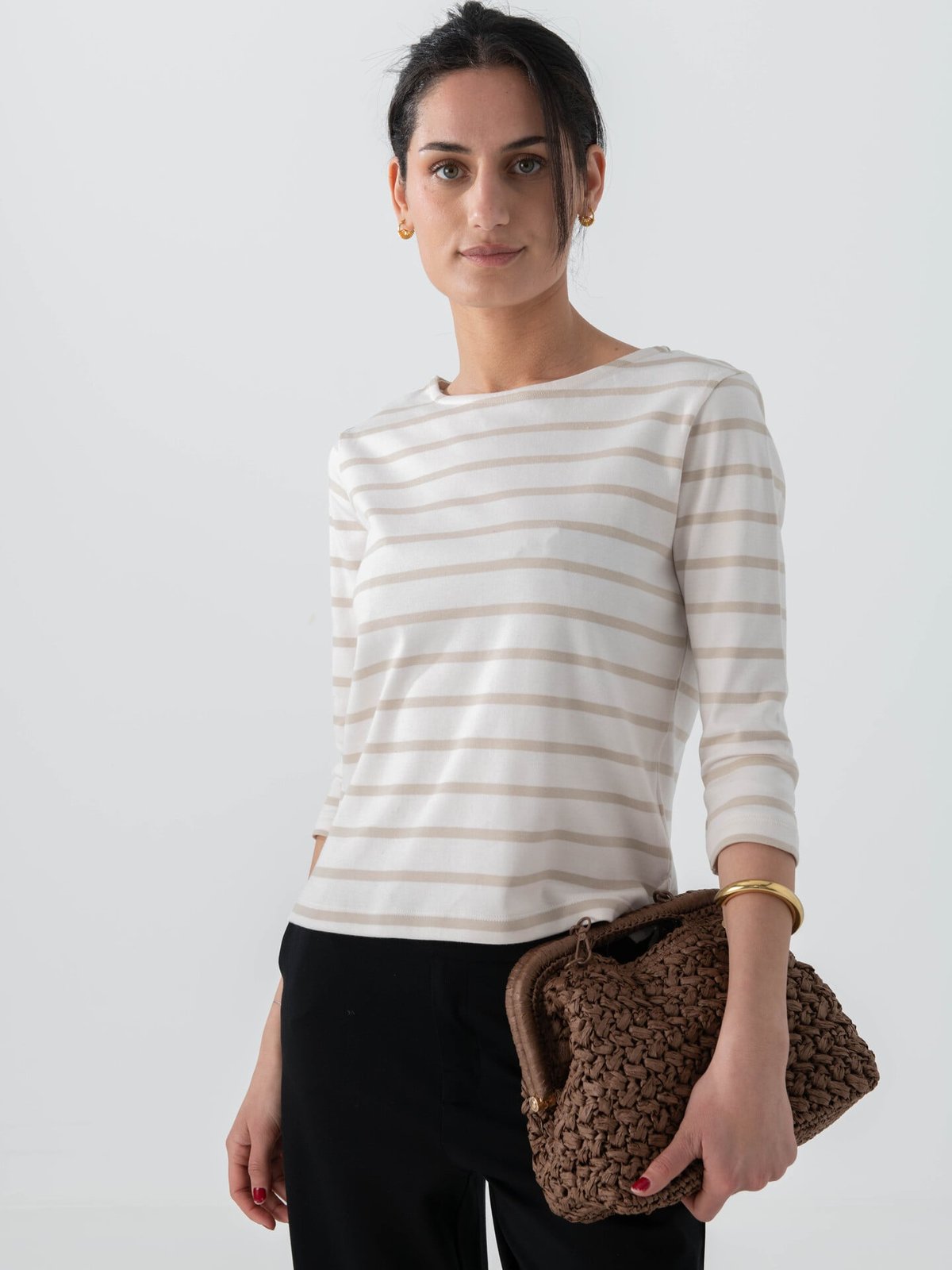 Part Two Nela T-shirt French Oak Stripe / Nature