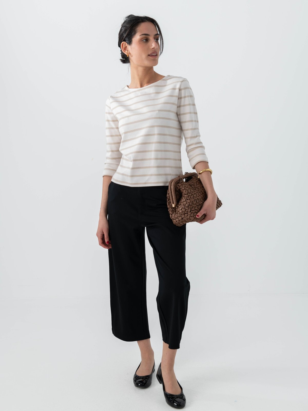 Part Two Nela T-shirt French Oak Stripe / Nature