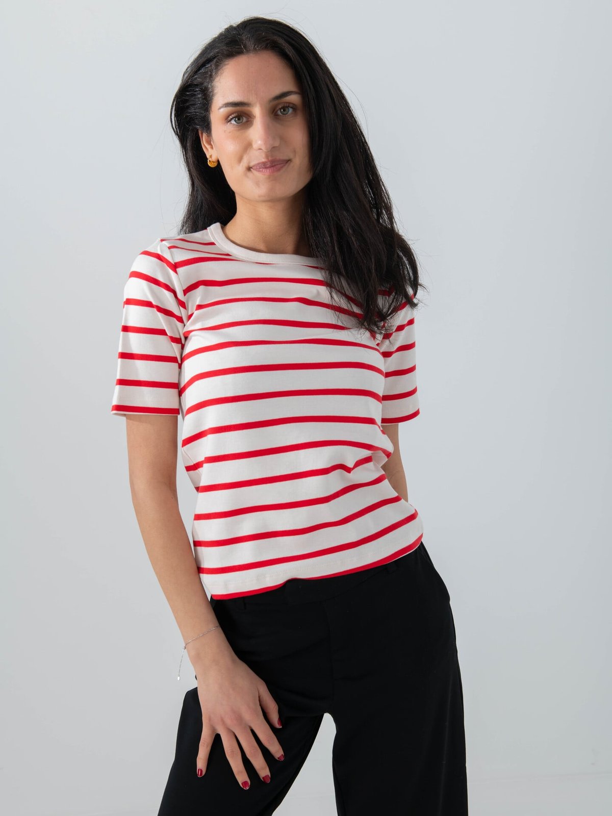Part Two Ratana T-Shirt Poppy Red Stripe