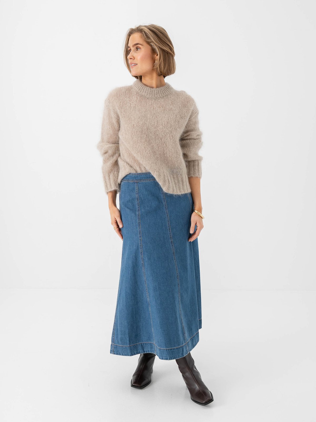 Part Two Sille Pullover Light Camel Melange