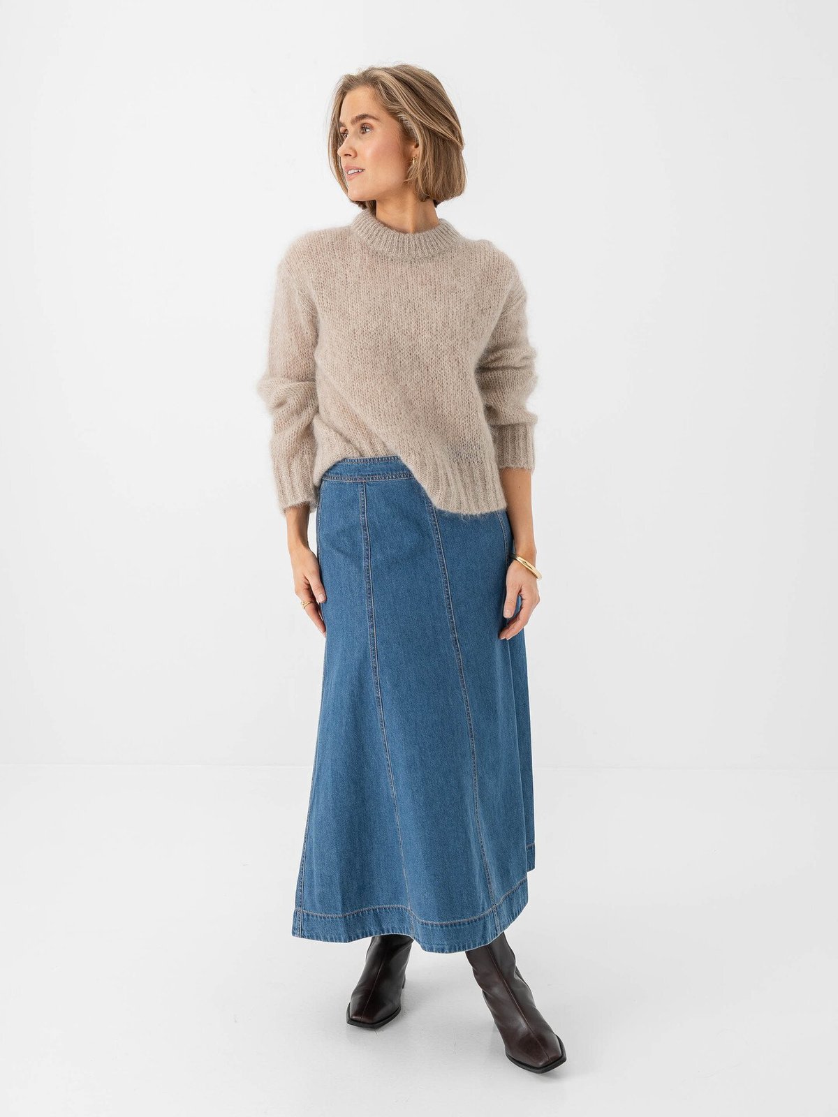 Part Two Sille Pullover Light Camel Melange