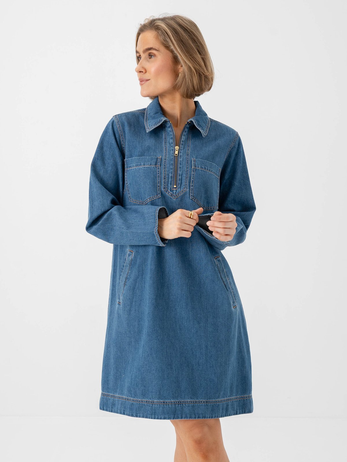 Part Two Yalia Dress Medium Blue Denim