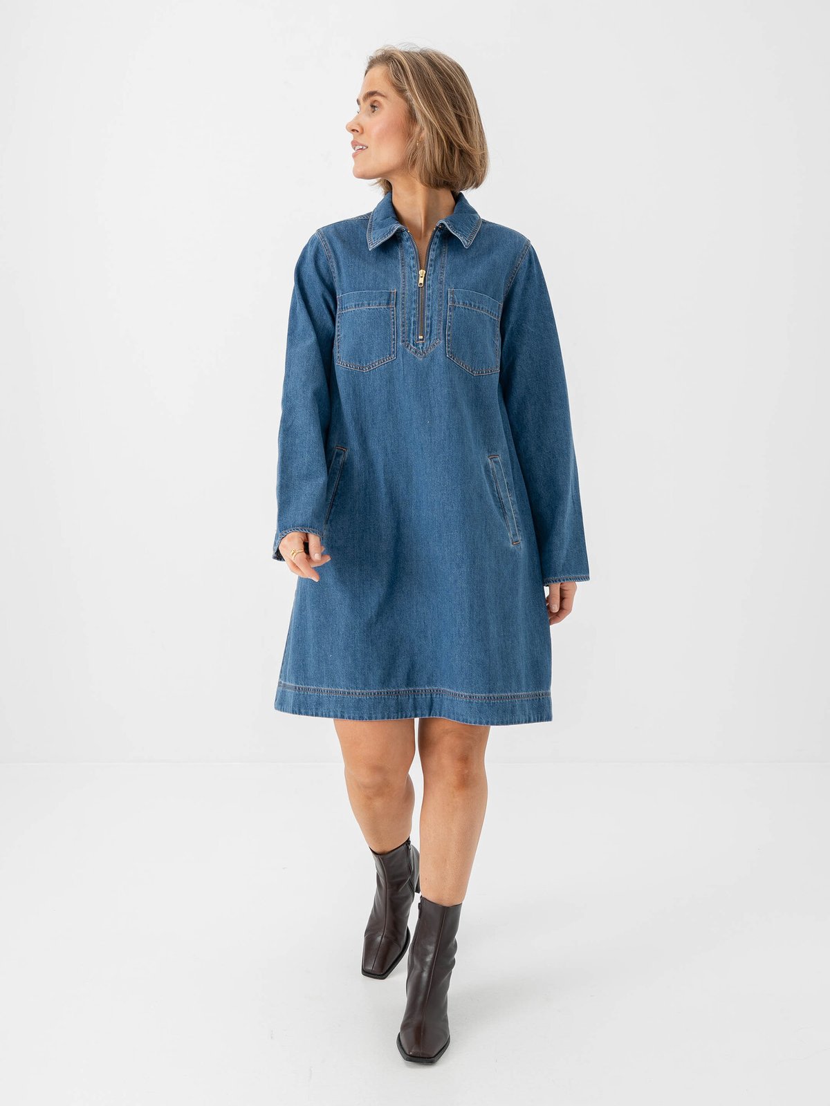Part Two Yalia Dress Medium Blue Denim