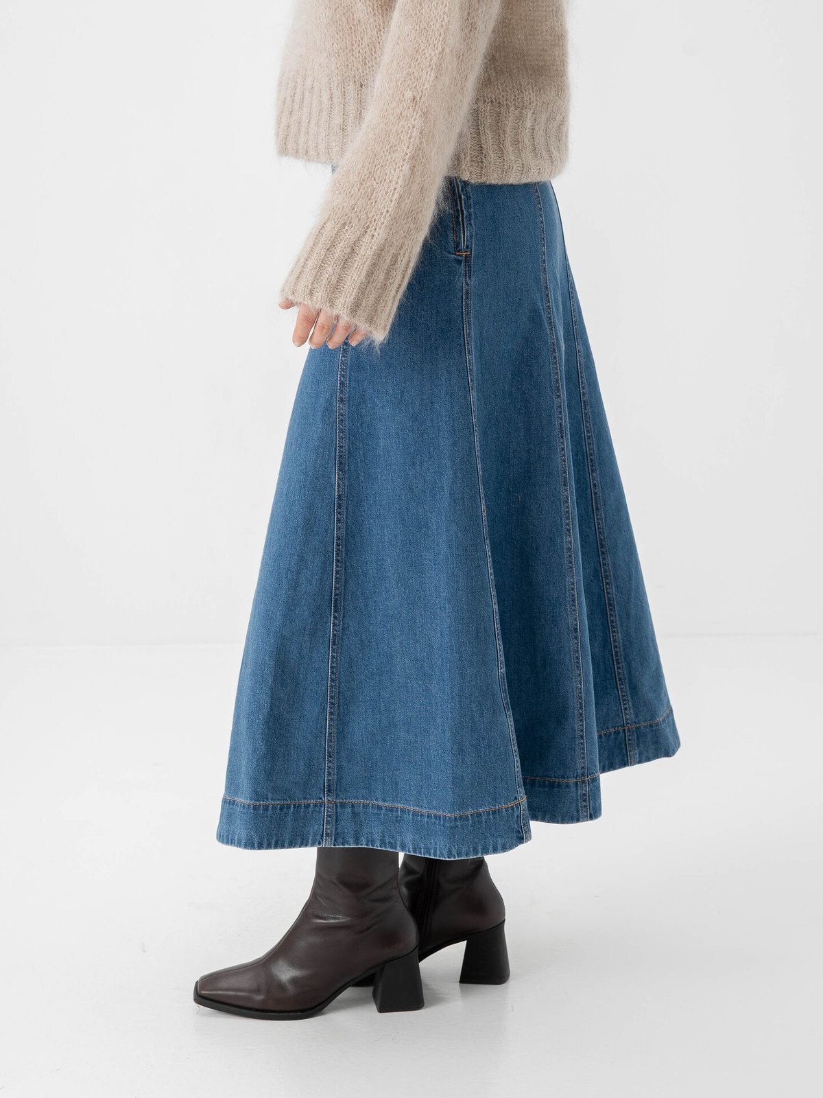 Part Two Petrina Skirt Medium Blue Denim