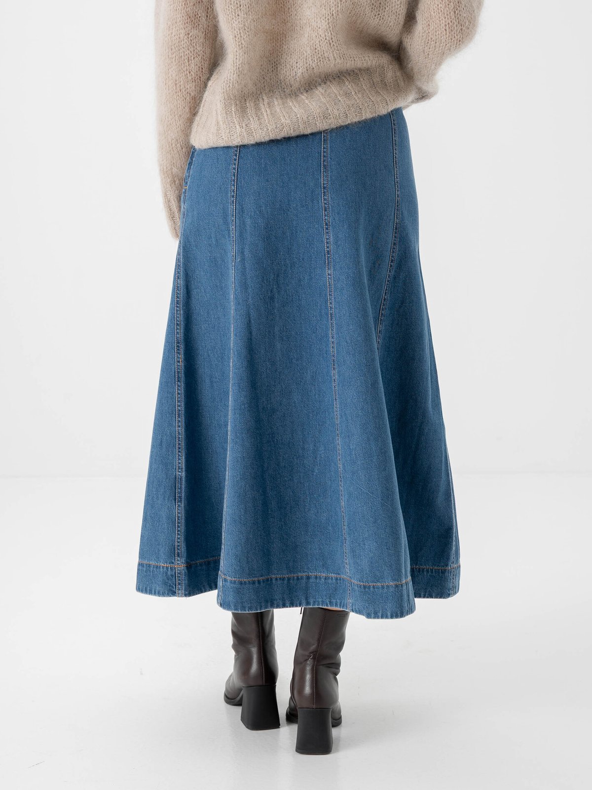 Part Two Petrina Skirt Medium Blue Denim
