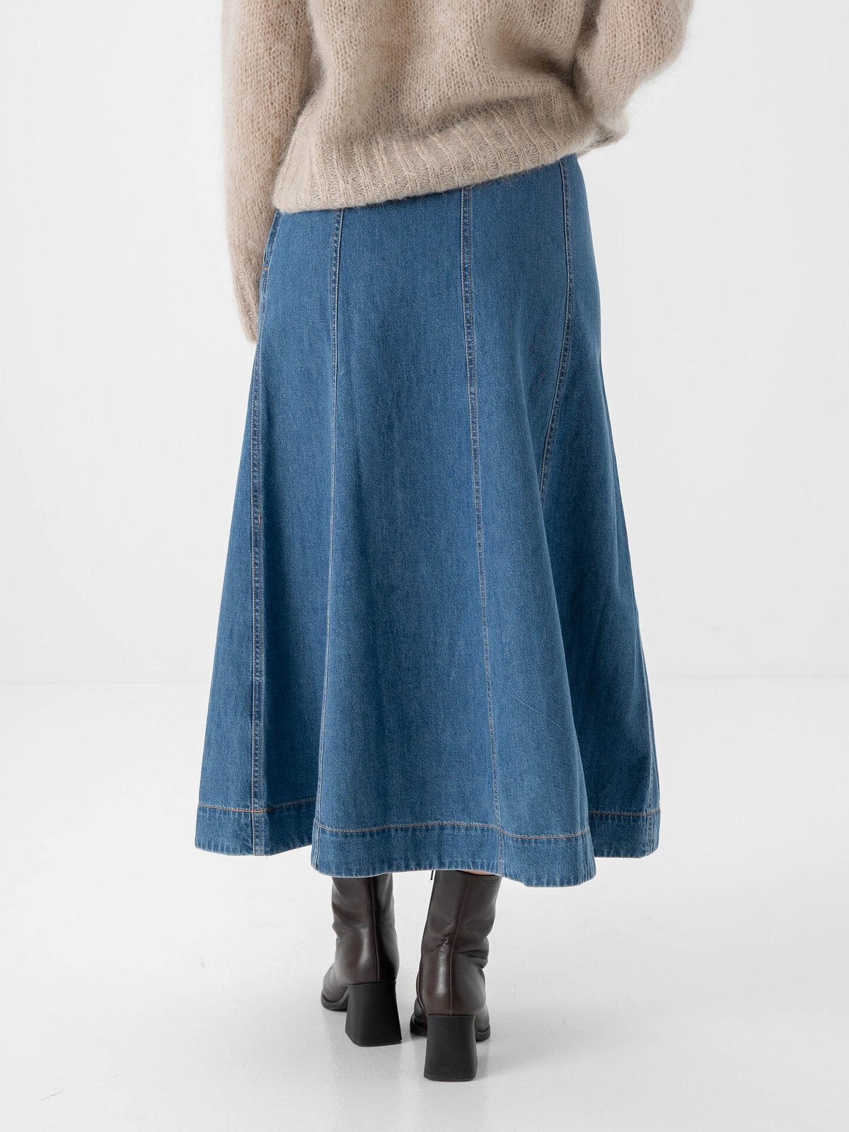 Part Two Petrina Skirt Medium Blue Denim
