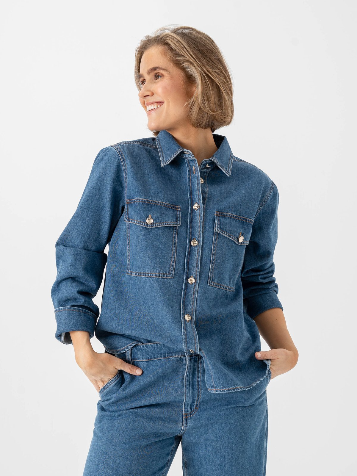 Part Two Payas Shirt Medium Blue Denim