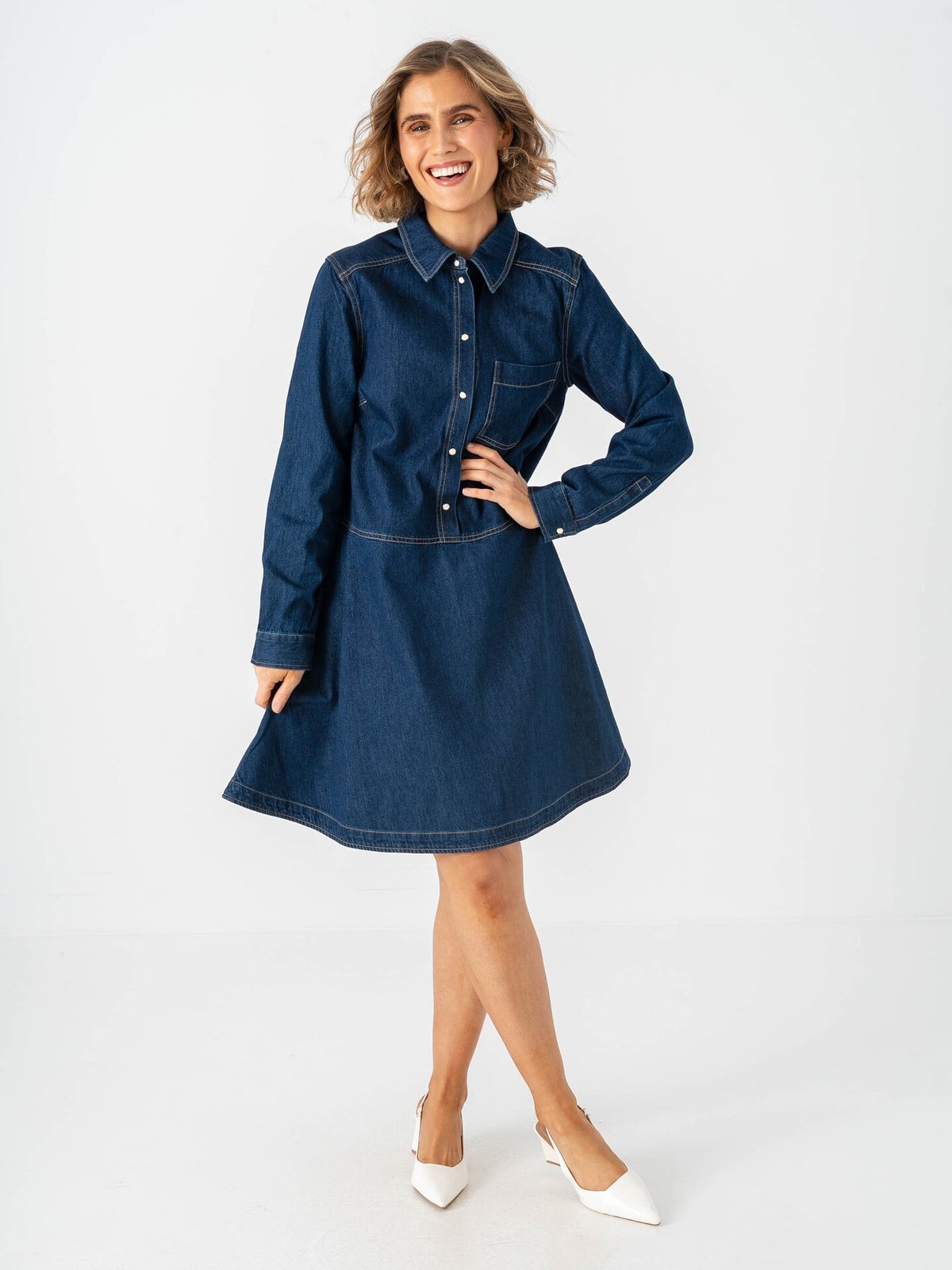 Part Two Augustine Dress Dark Blue Denim