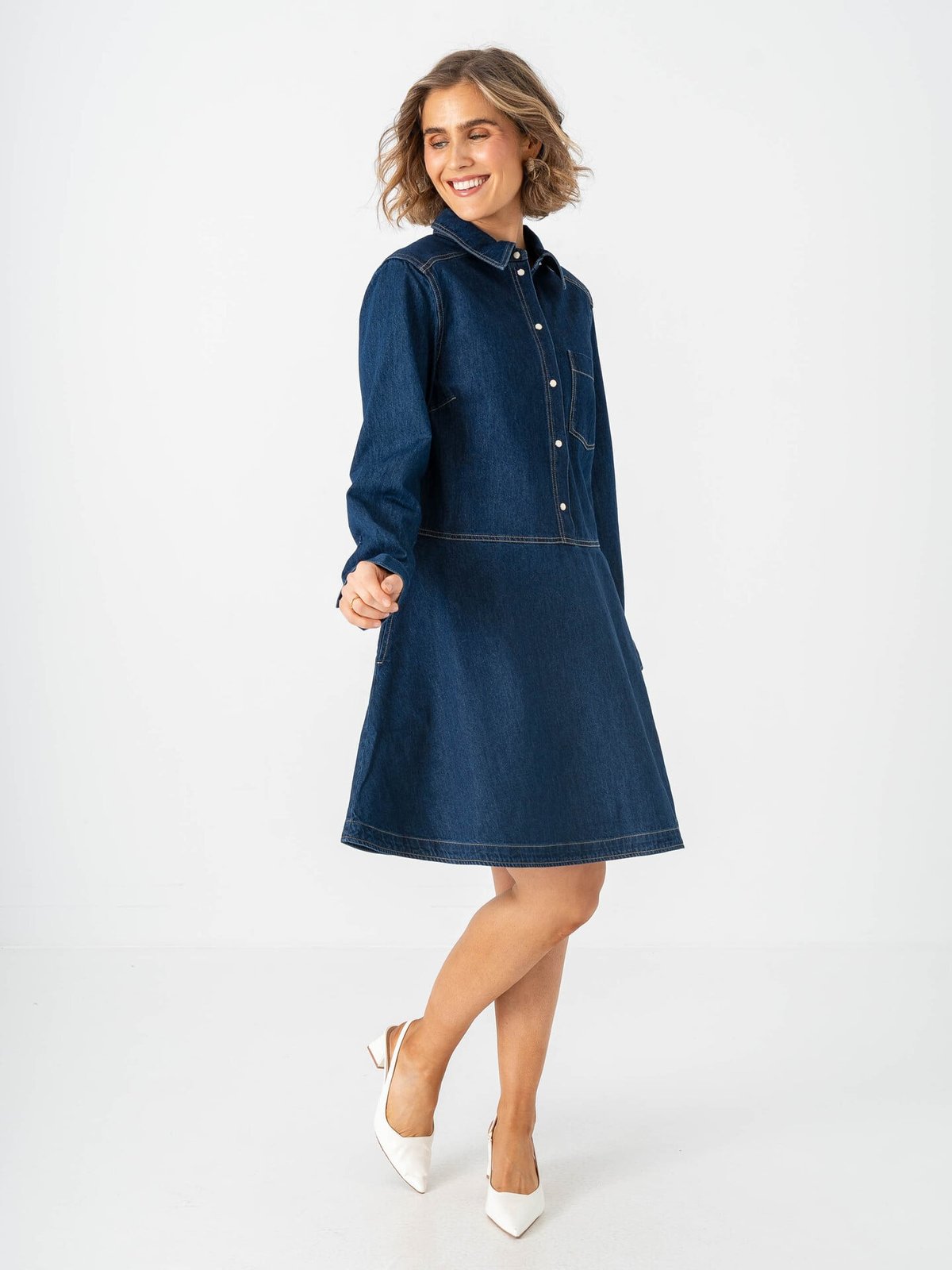 Part Two Augustine Dress Dark Blue Denim