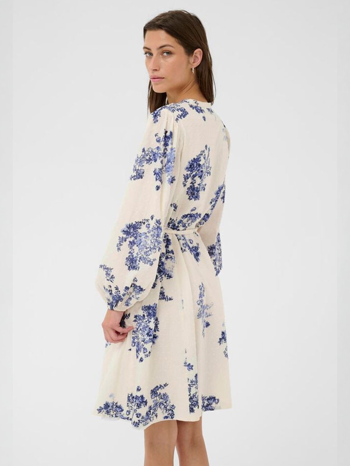 Part Two Avira Dress Blue Shadow Flower Print