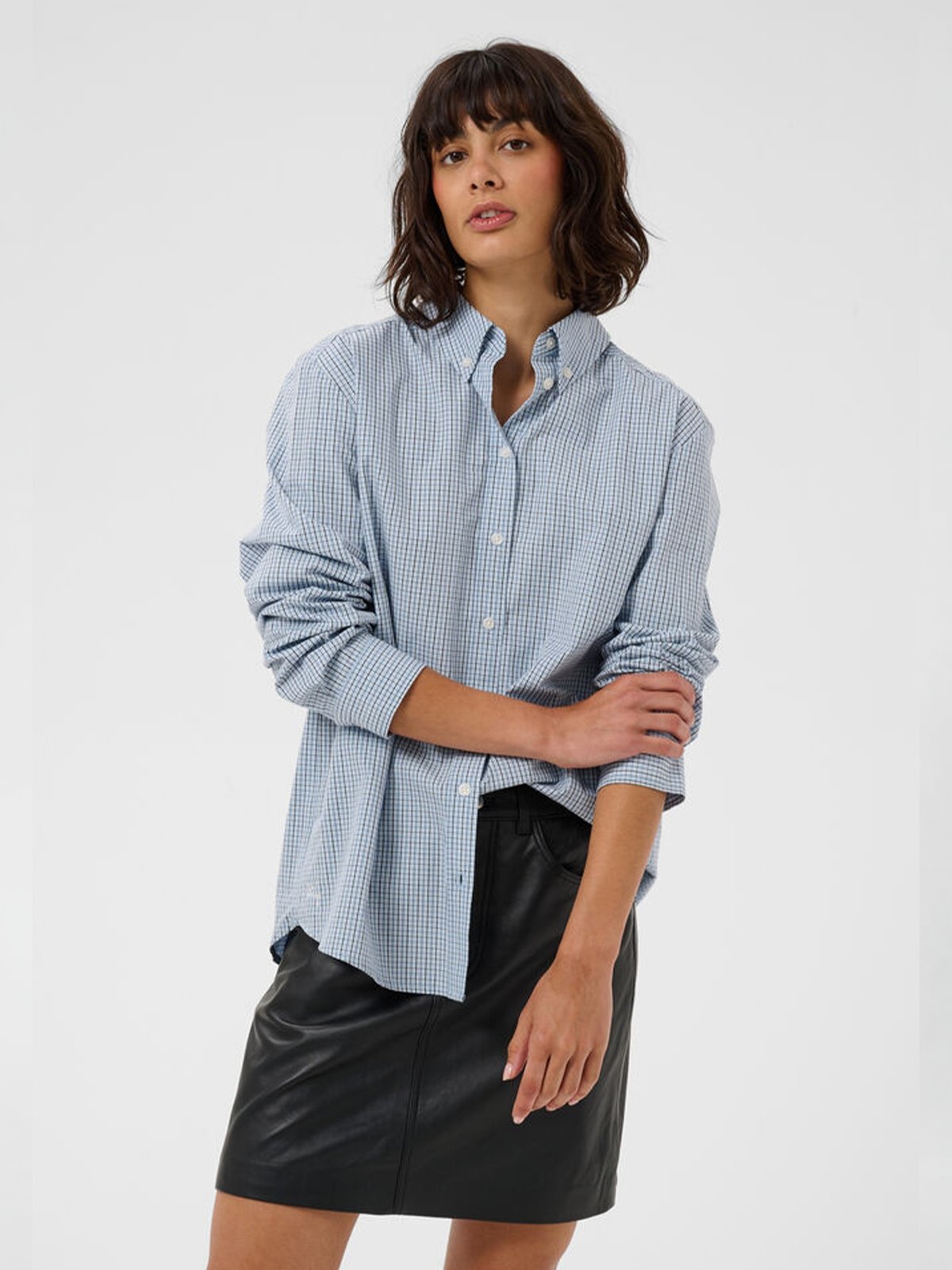 Part Two Chrestella Shirt Gray Dawn Check