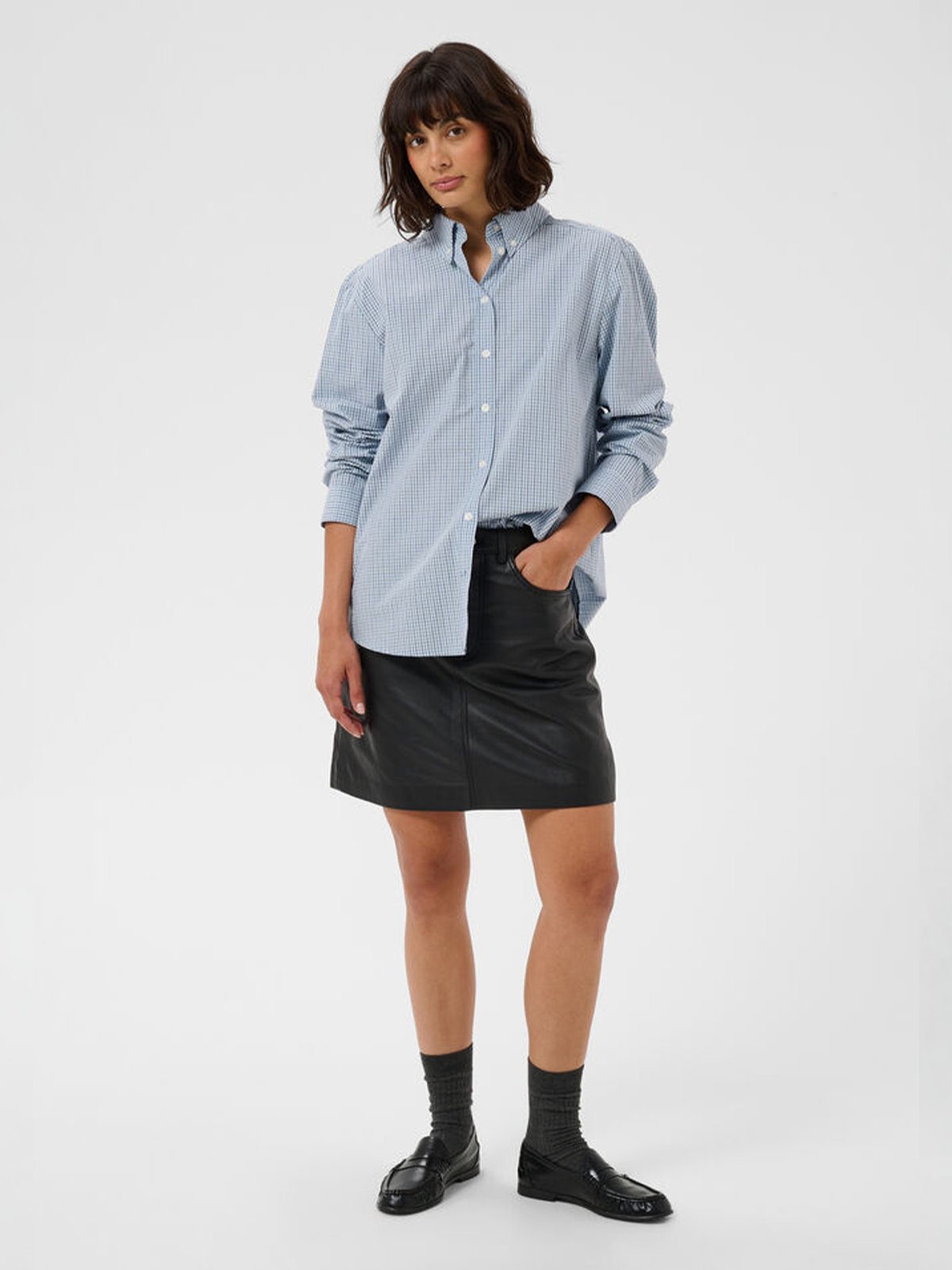Part Two Chrestella Shirt Gray Dawn Check