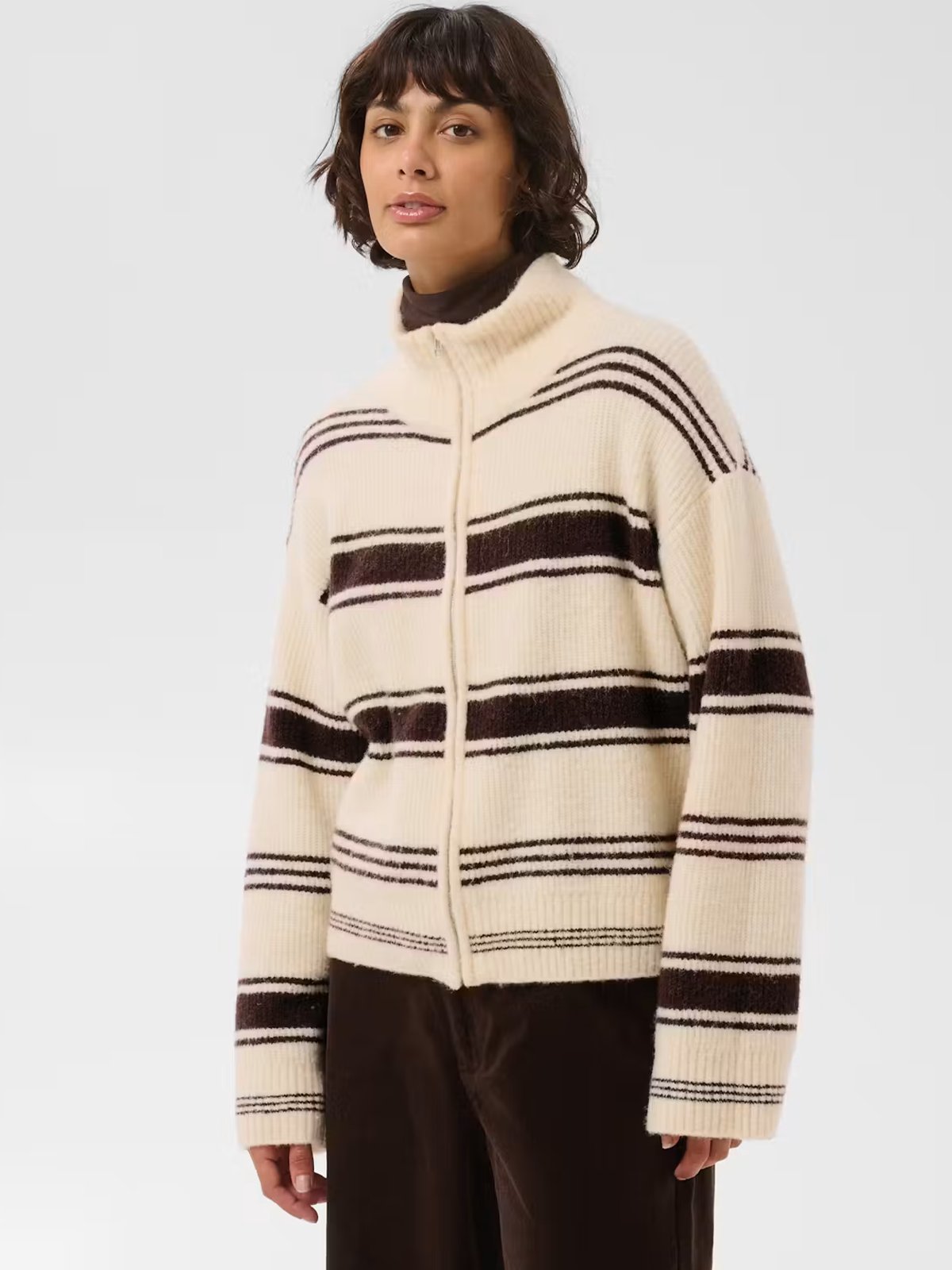Part Two Camiria Pullover Off White / Brown Stripes