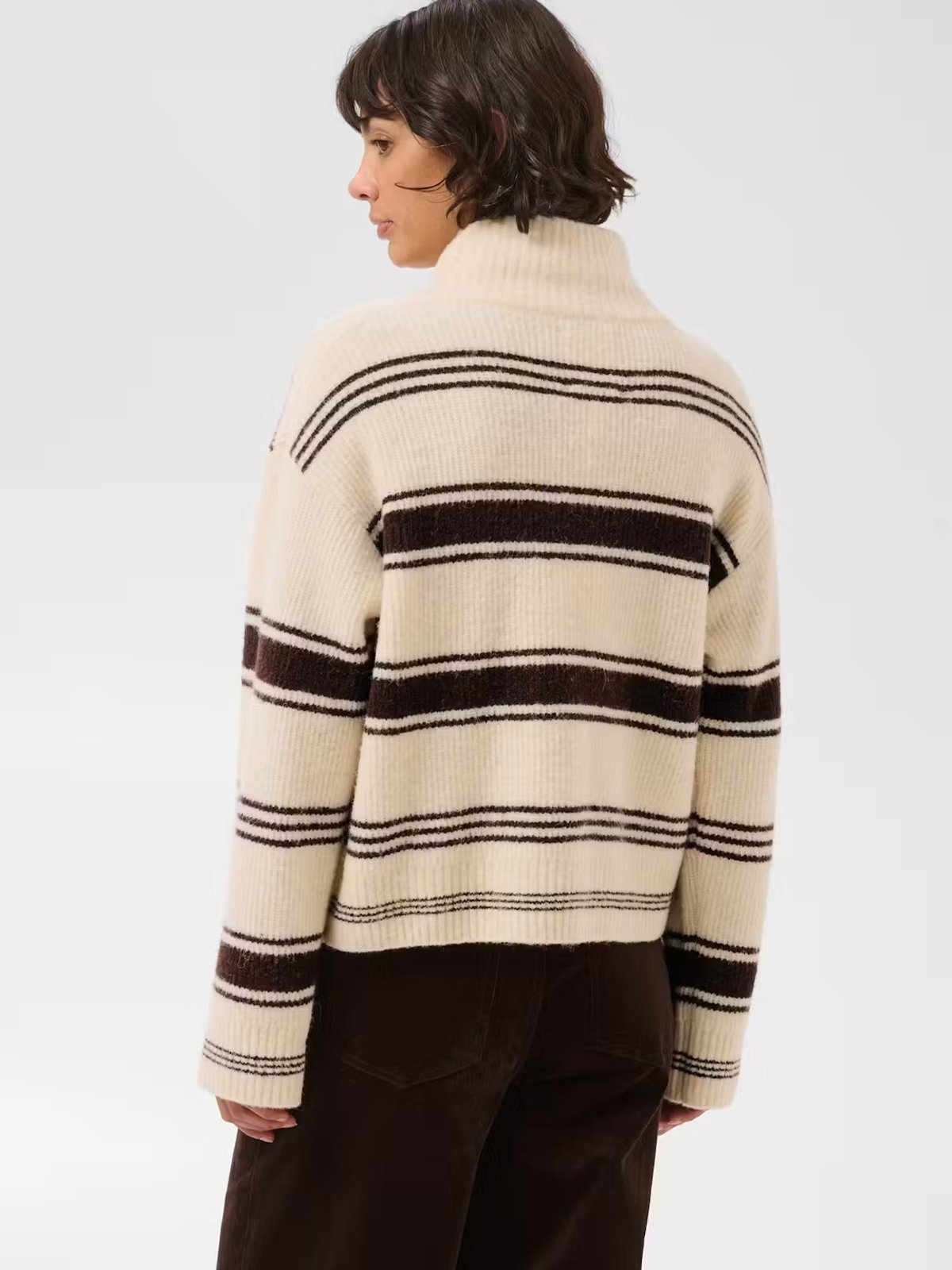 Part Two Camiria Pullover Off White / Brown Stripes