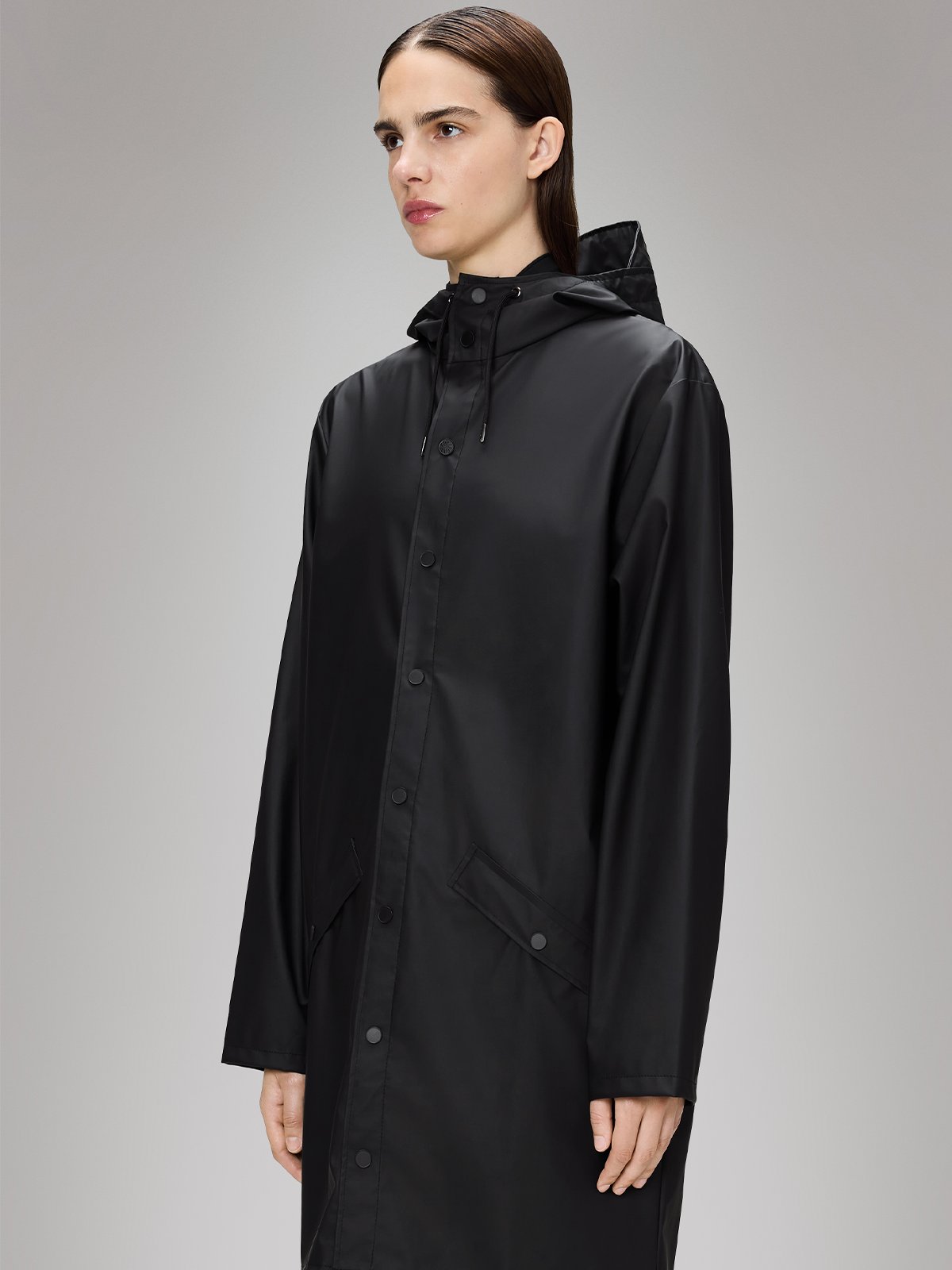 Rains Long Jacket Black