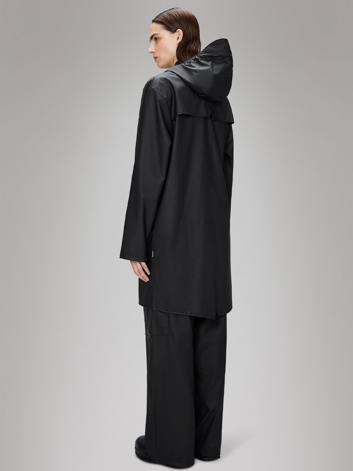 Rains Long Jacket Black